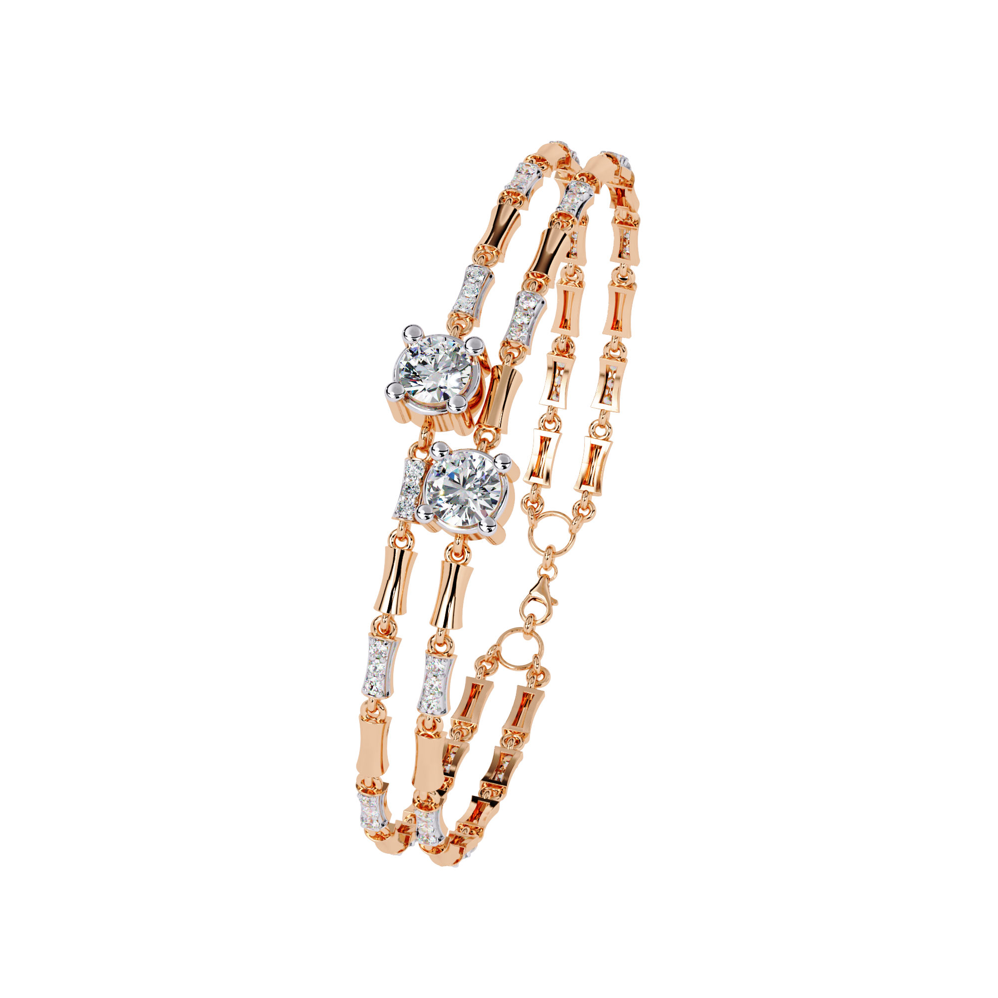 2.22 CT DUET SPARK BRACELET 18K