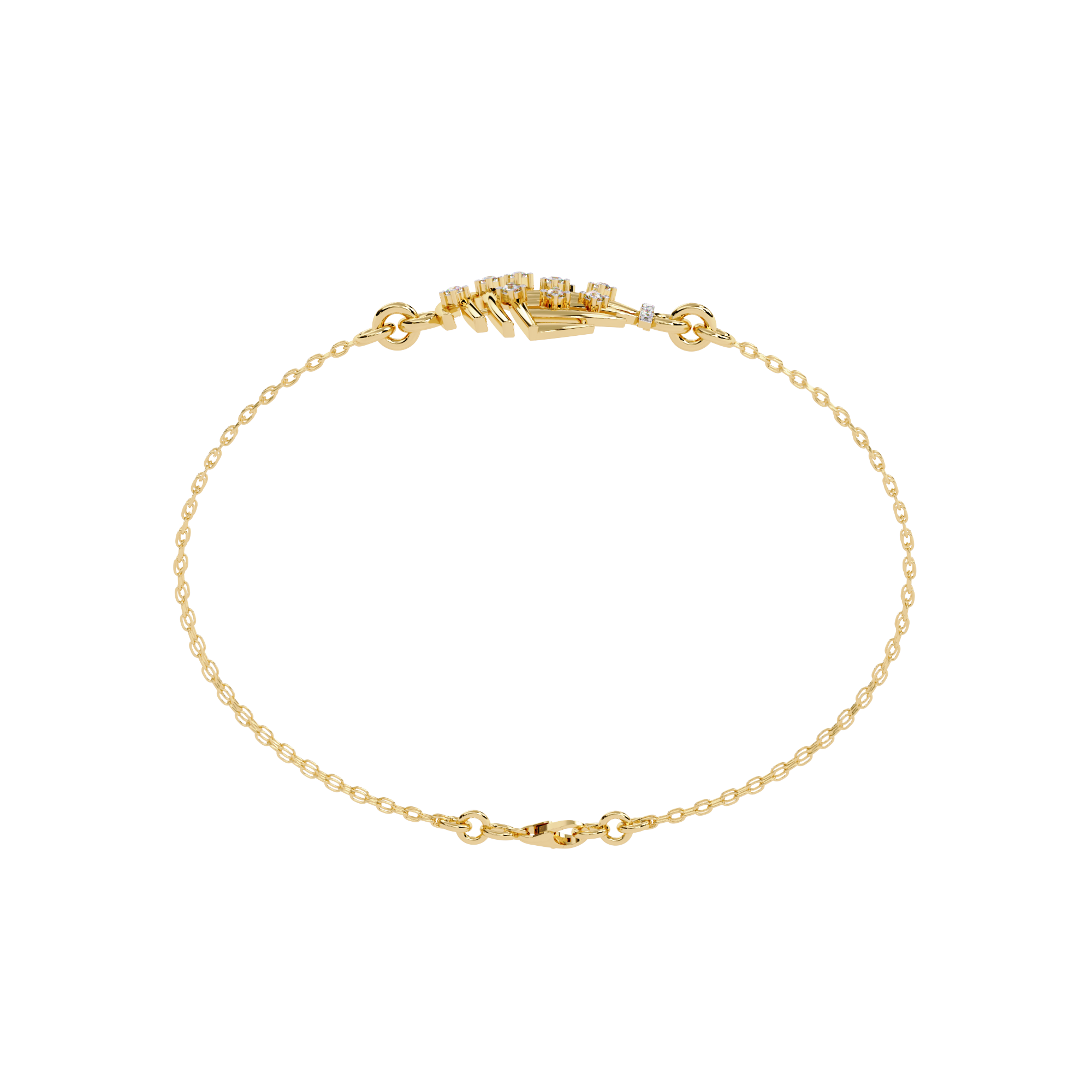 0.13 CT PETAL SWIRL BRACELET 18K