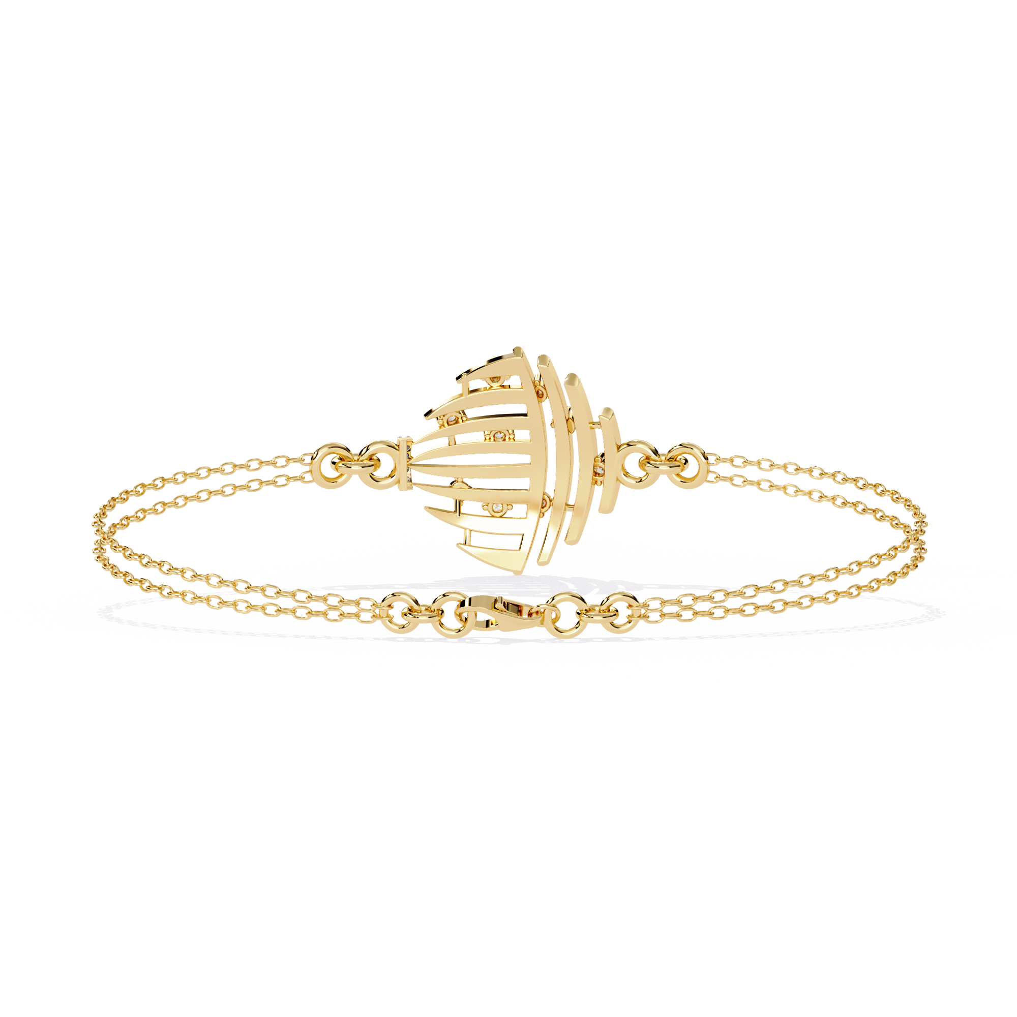 0.13 CT PETAL SWIRL BRACELET 18K