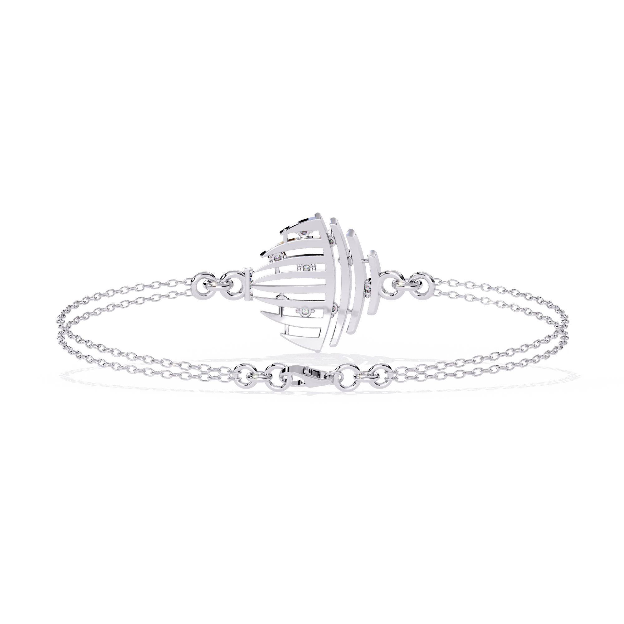 0.13 CT PETAL SWIRL BRACELET 18K