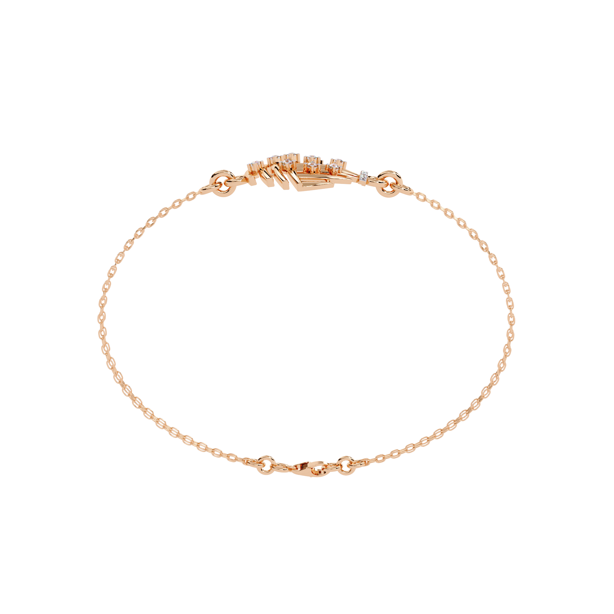 0.13 CT PETAL SWIRL BRACELET 18K