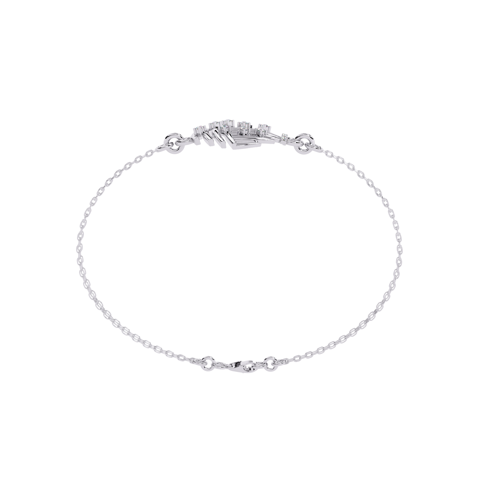 0.13 CT PETAL SWIRL BRACELET 18K