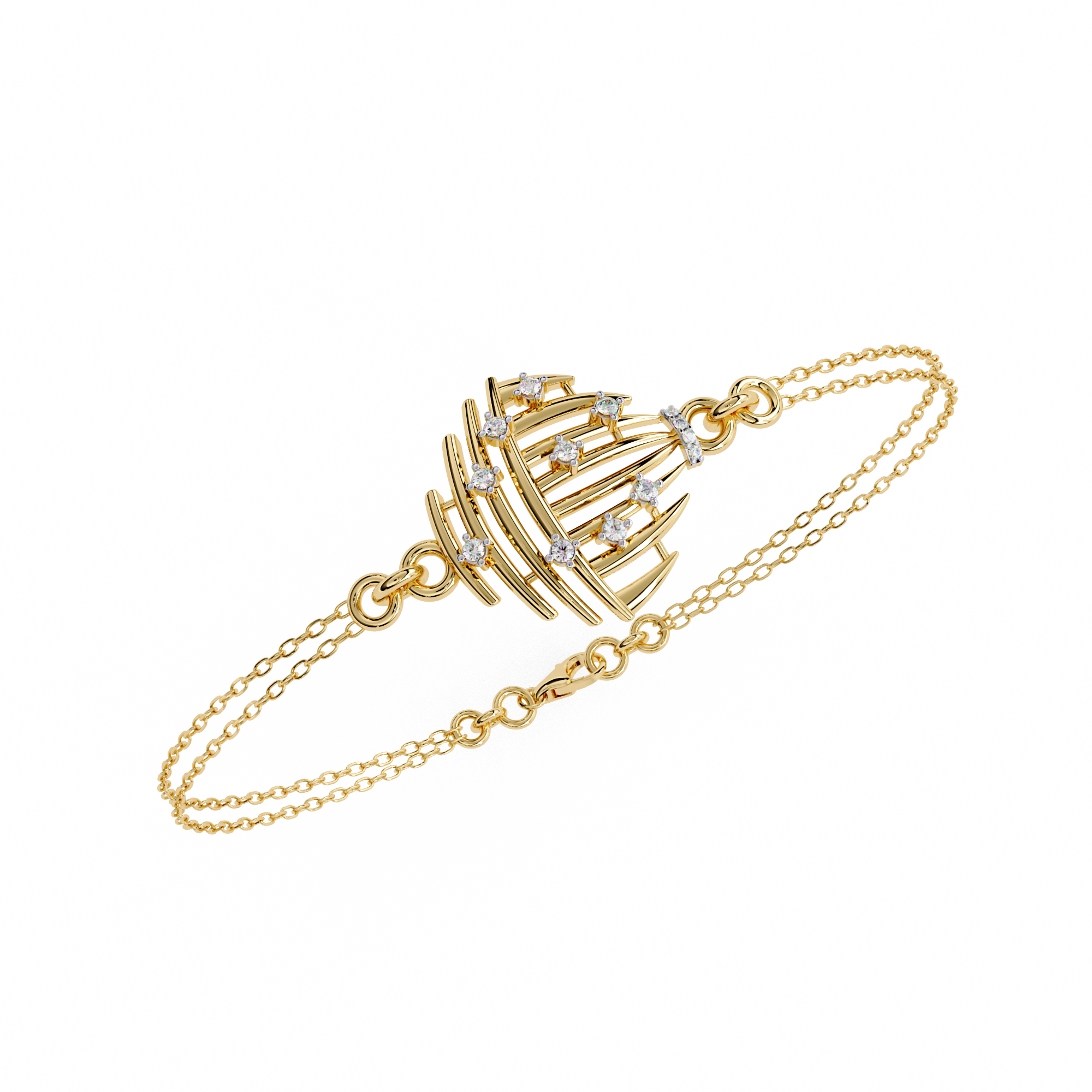 0.13 CT PETAL SWIRL BRACELET 18K