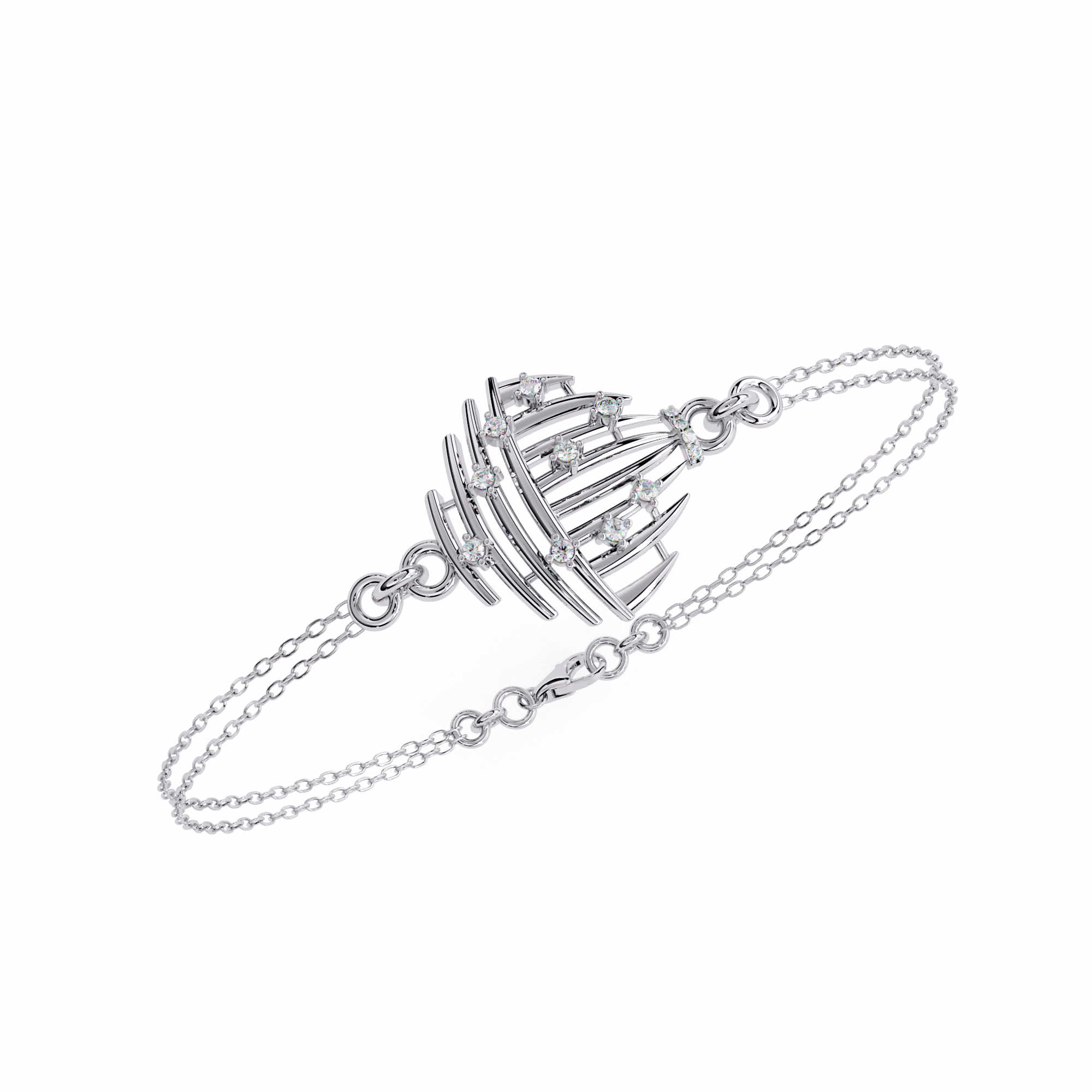 0.13 CT PETAL SWIRL BRACELET 18K