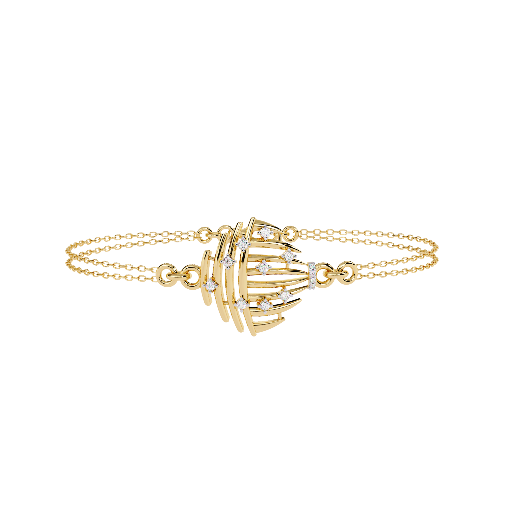 0.13 CT PETAL SWIRL BRACELET 18K