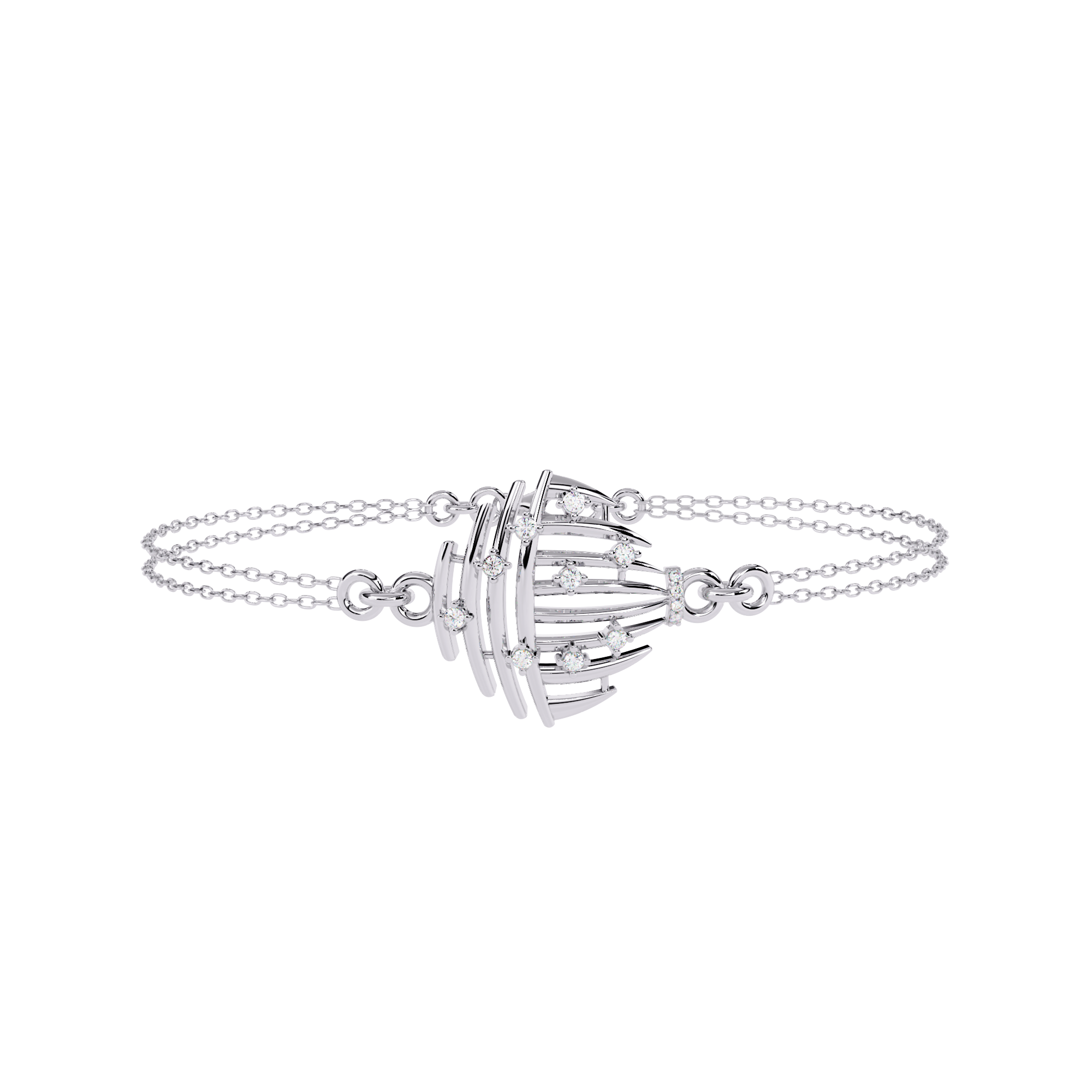 0.13 CT PETAL SWIRL BRACELET 18K