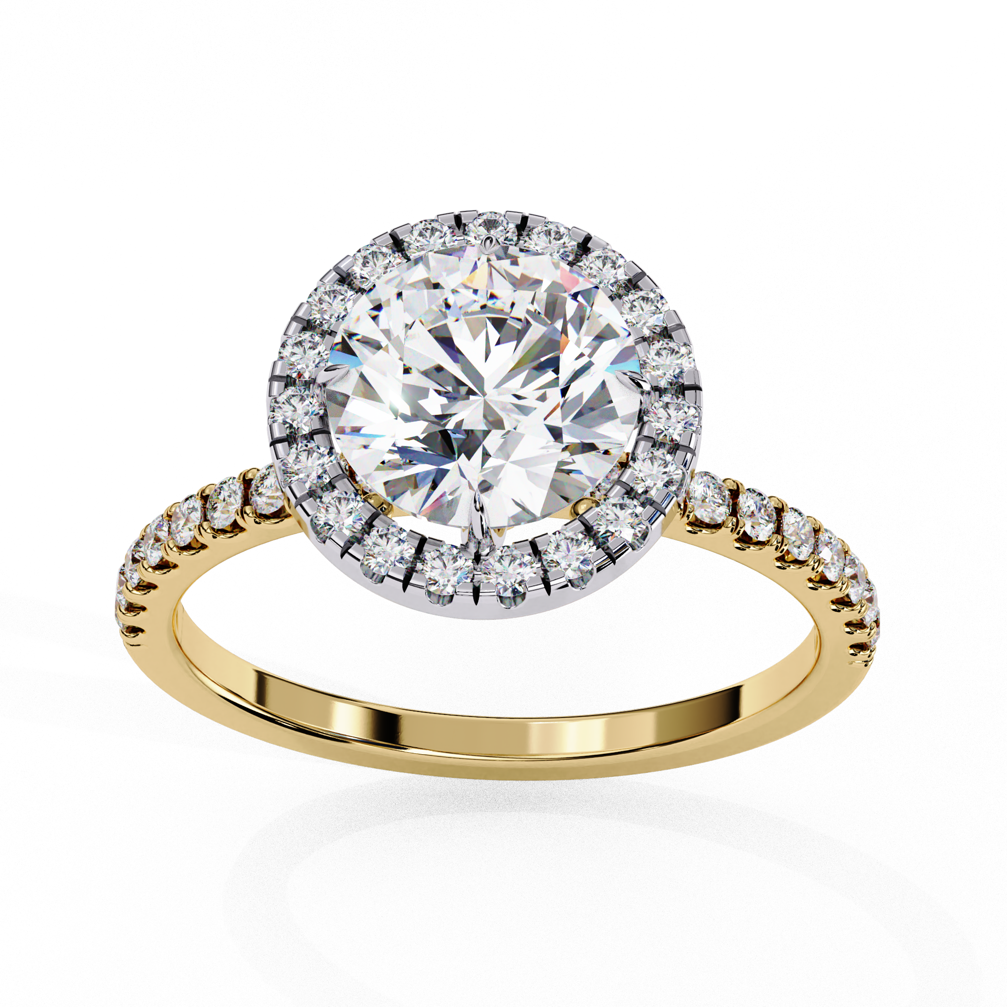 1.86 CT Brilliant Round Ring 9k