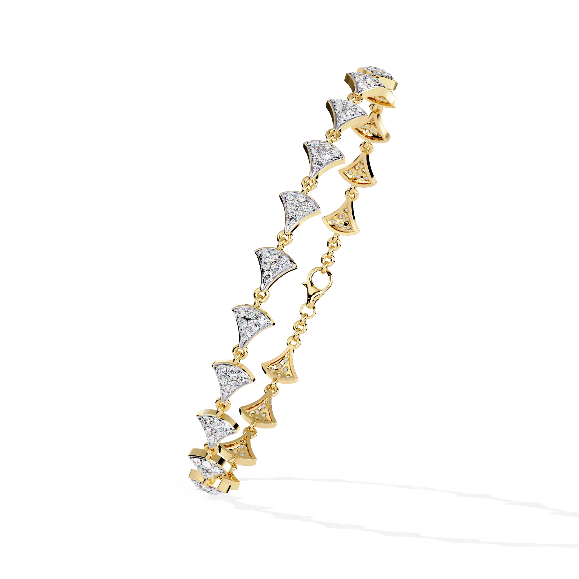 1.06 CT HEART CLUSTER BRACELET 18K