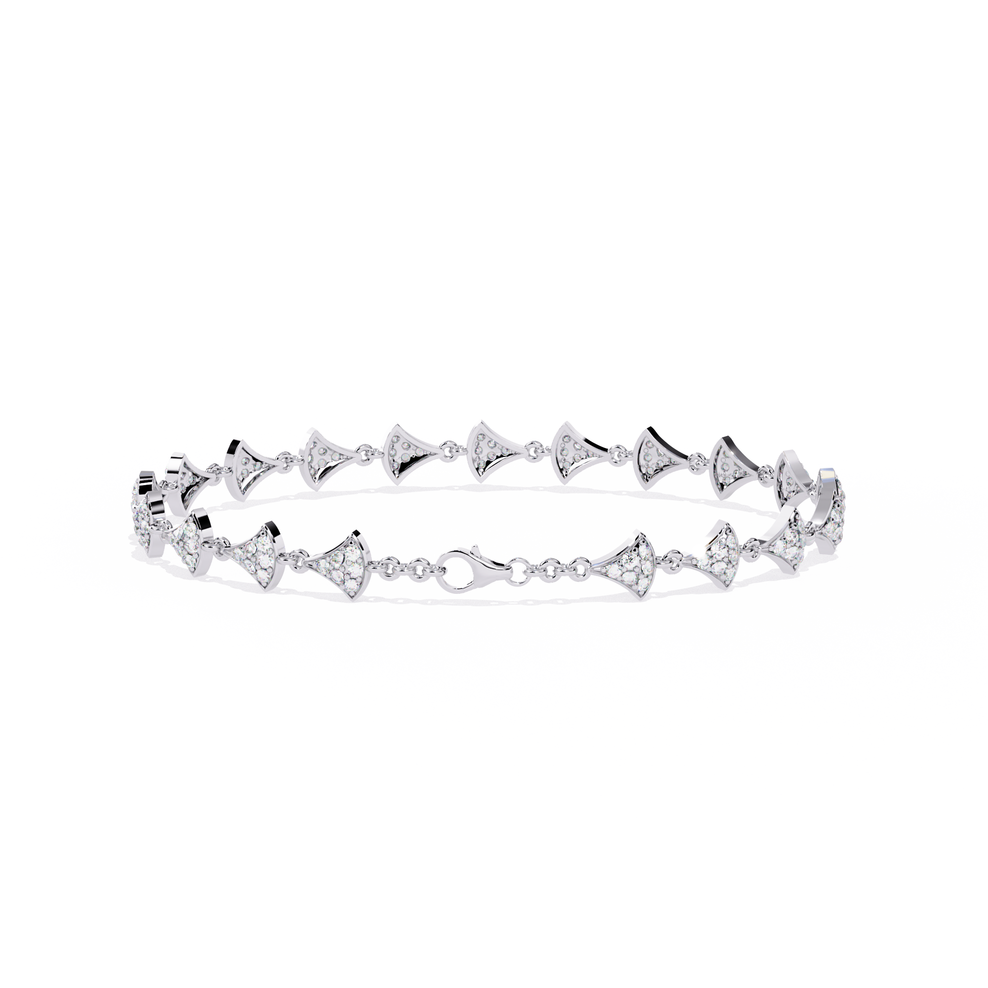 1.06 CT HEART CLUSTER BRACELET 18K