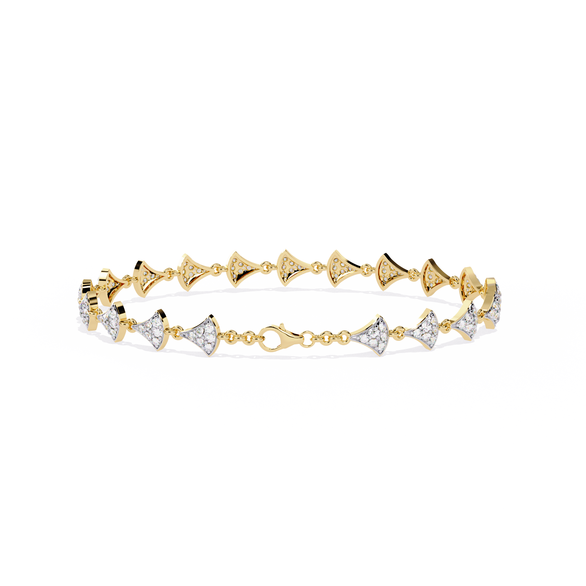 1.06 CT HEART CLUSTER BRACELET 18K