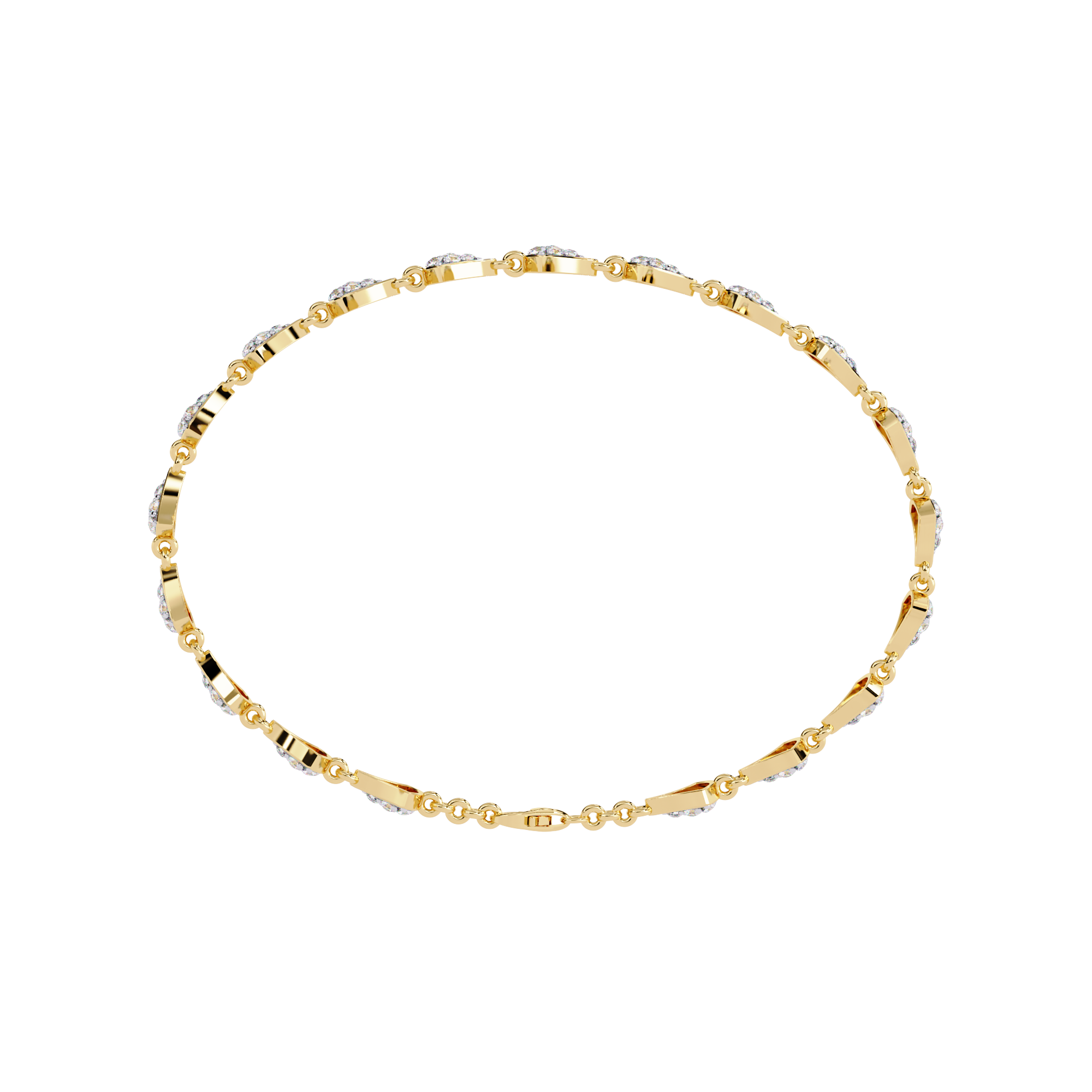 1.06 CT HEART CLUSTER BRACELET 18K