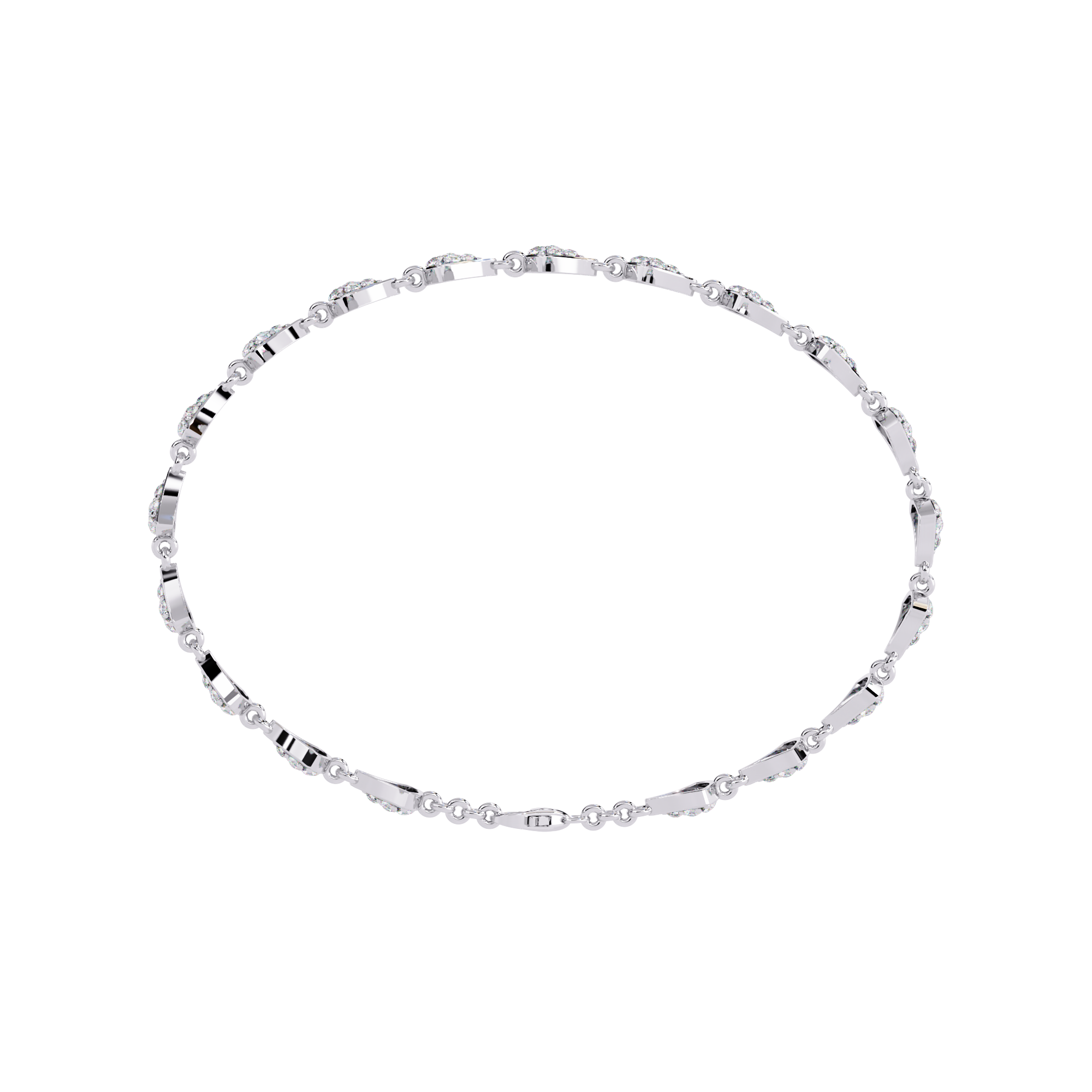 1.06 CT HEART CLUSTER BRACELET 18K