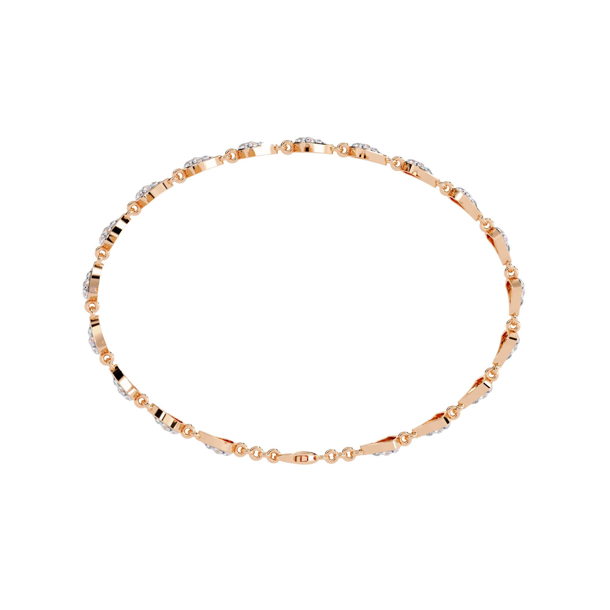 1.06 CT HEART CLUSTER BRACELET 18K