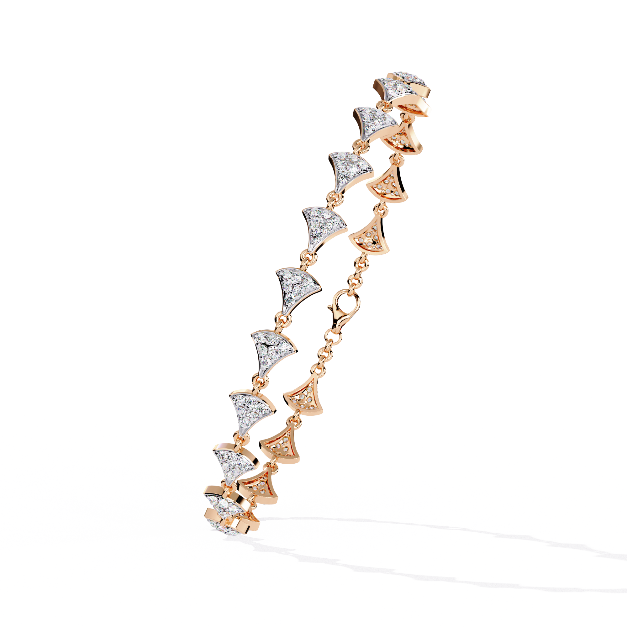 1.06 CT HEART CLUSTER BRACELET 18K