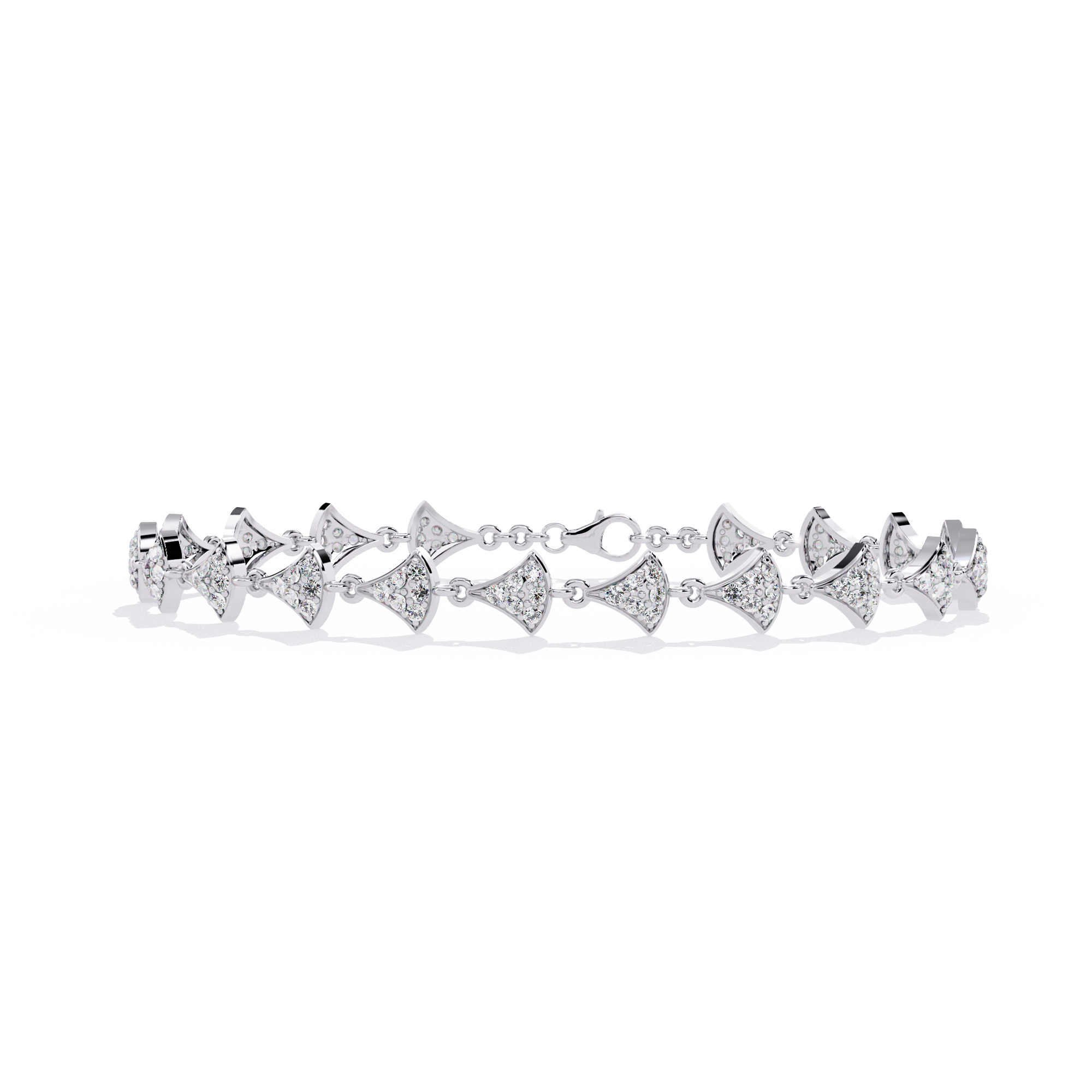 1.06 CT HEART CLUSTER BRACELET 18K
