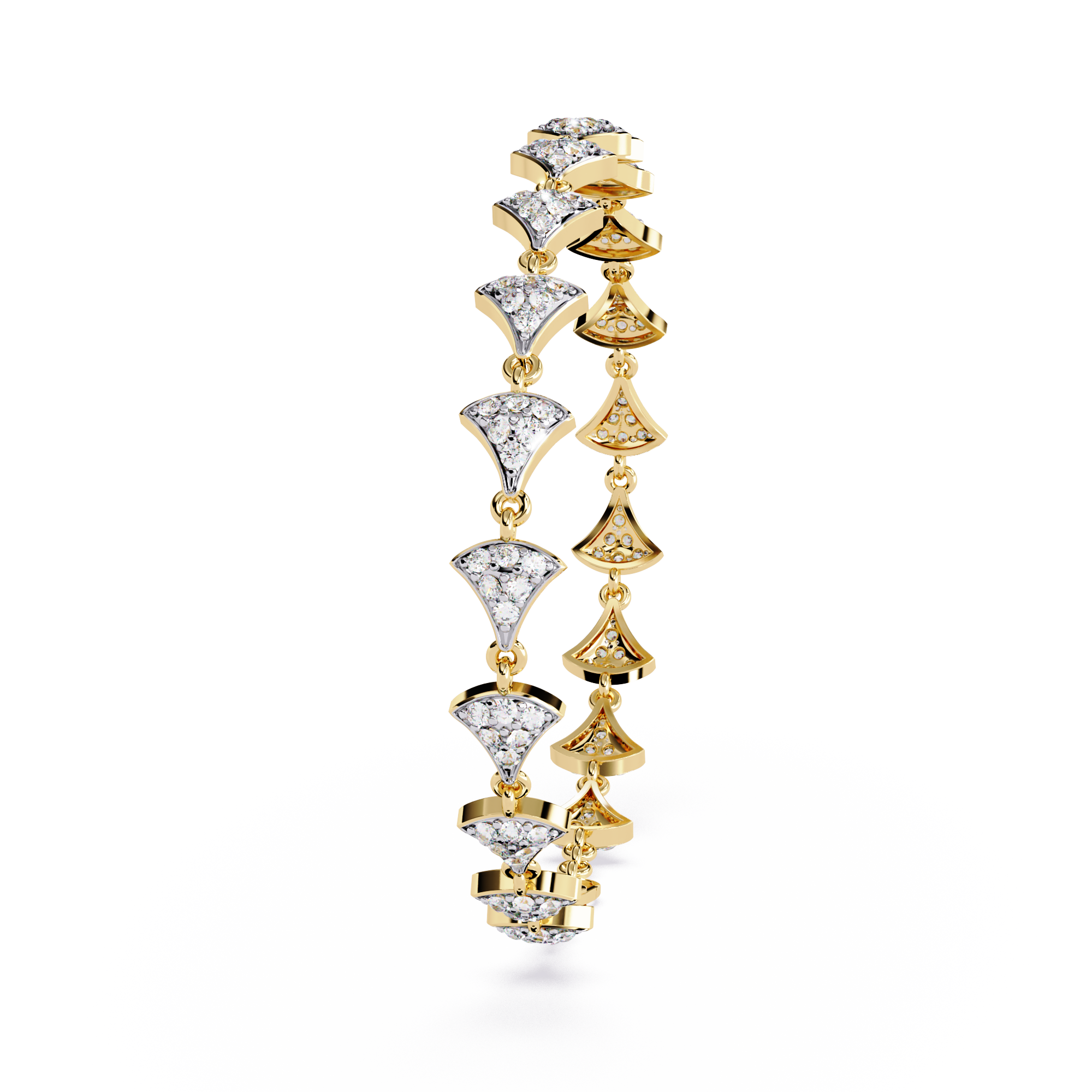 1.06 CT HEART CLUSTER BRACELET 18K