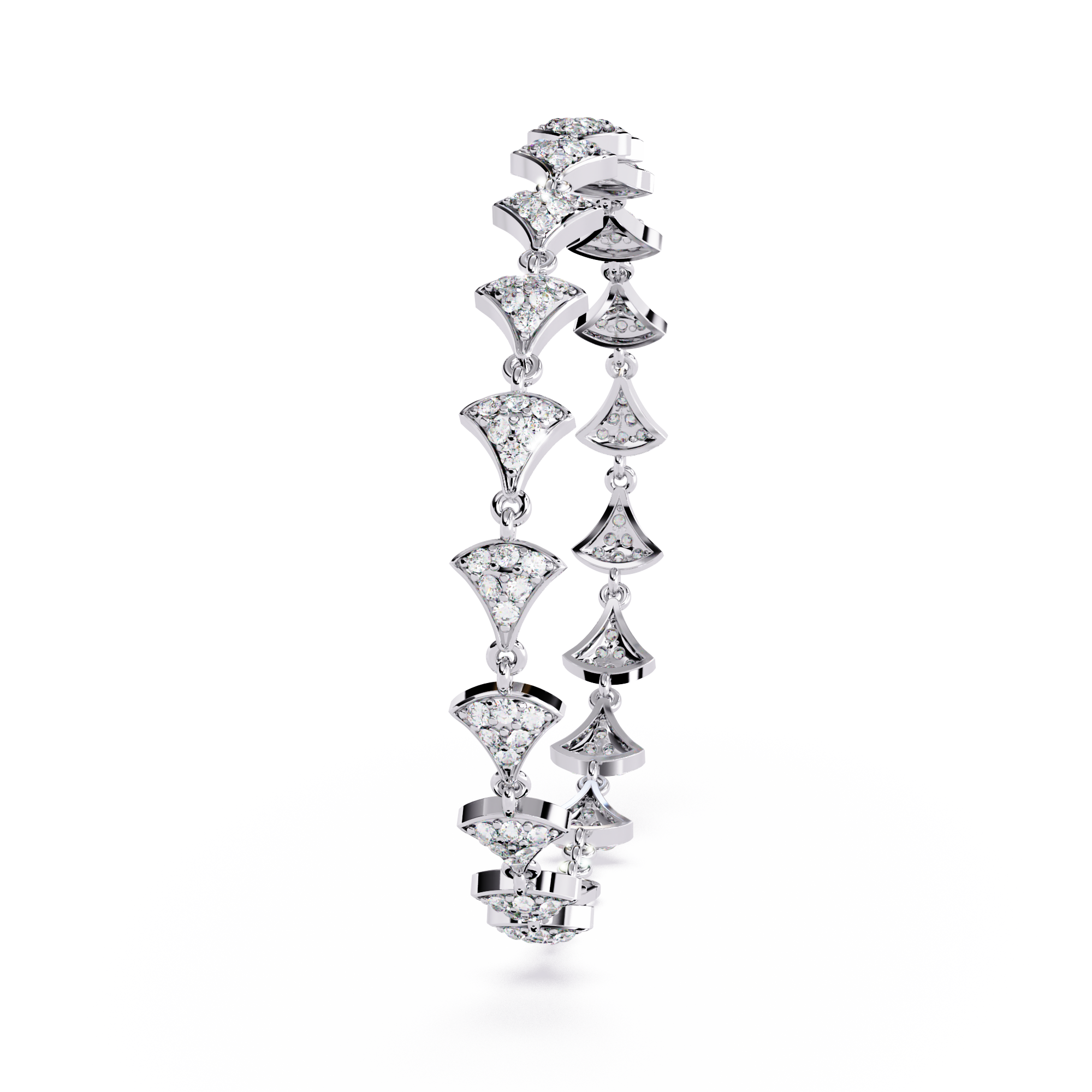 1.06 CT HEART CLUSTER BRACELET 18K