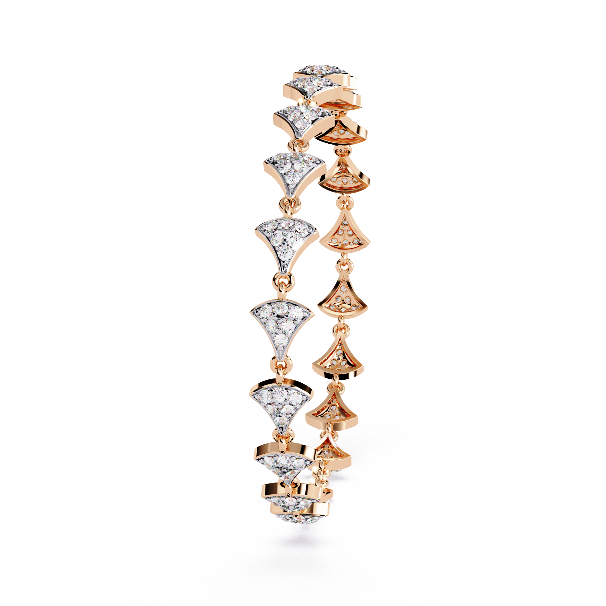1.06 CT HEART CLUSTER BRACELET 18K