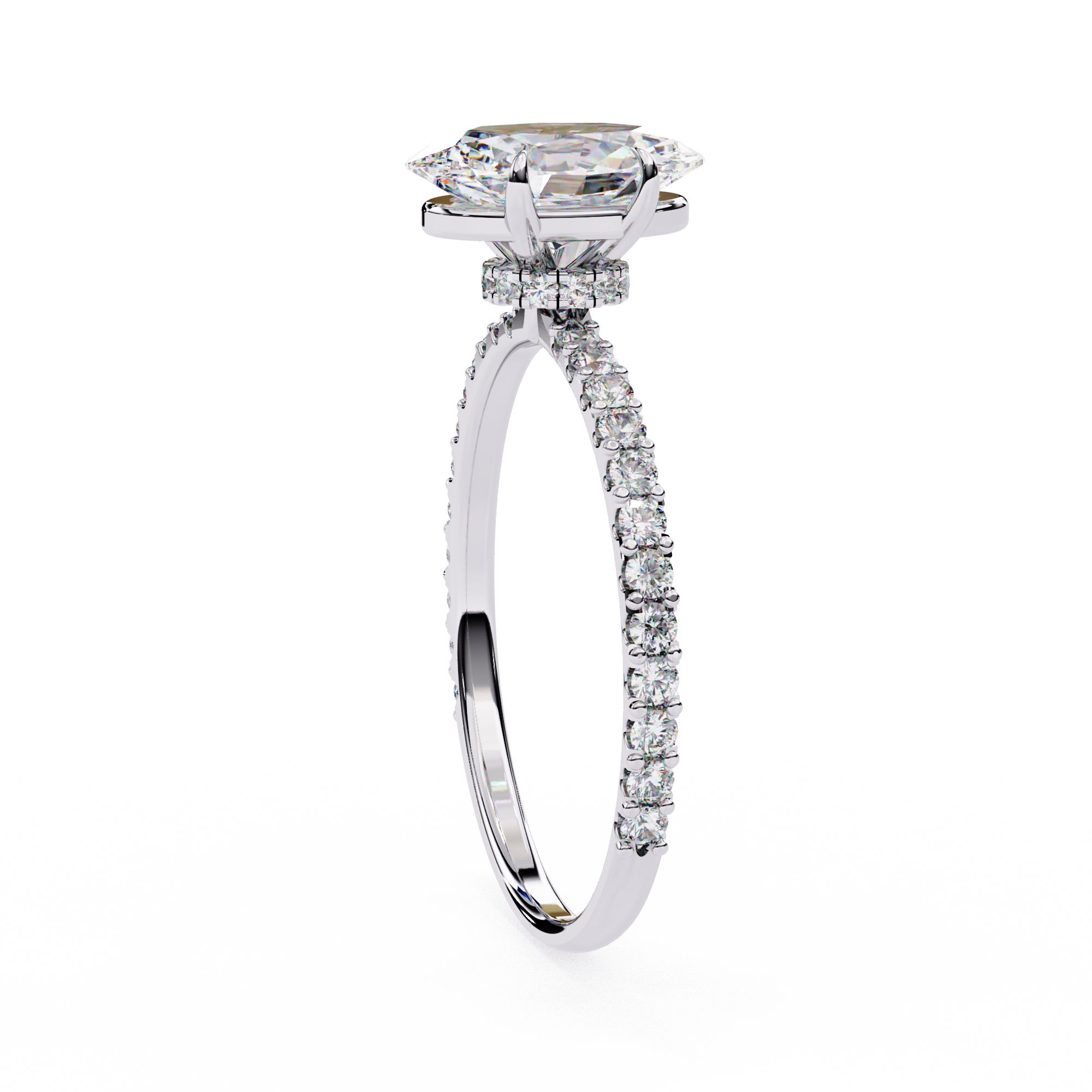 1.49 ct Oval Radiance Ring 9k
