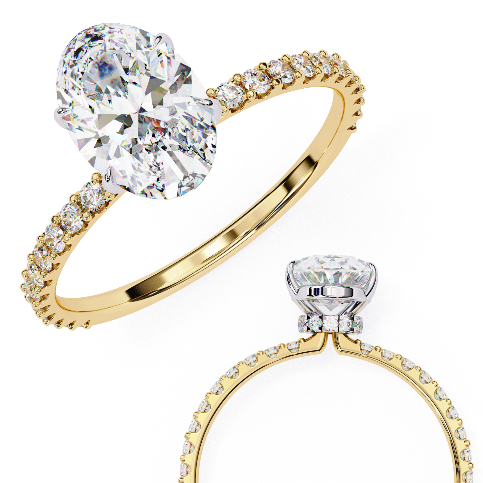 1.49 ct Oval Radiance Ring 9k
