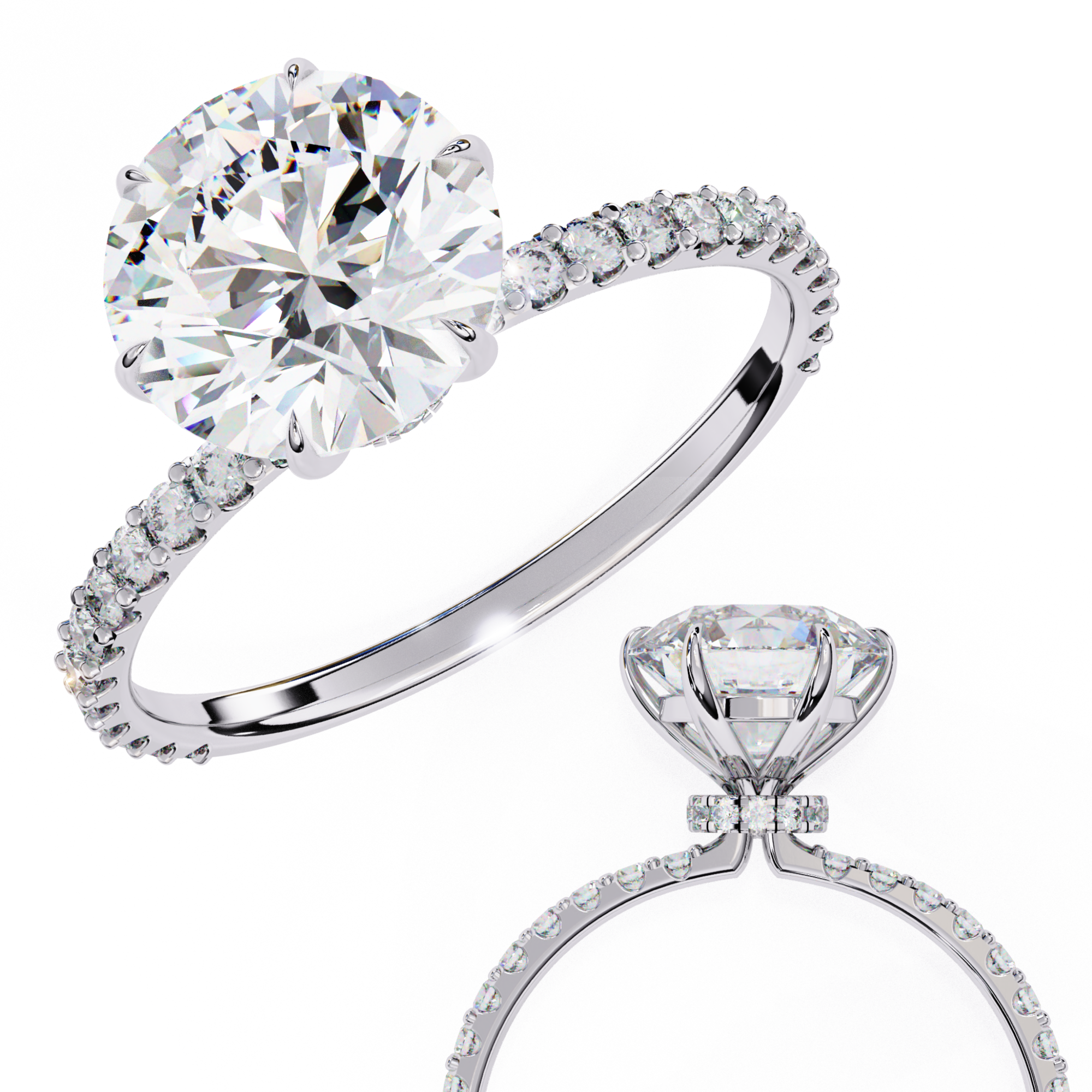 2.21 ct Grand Round Ring 9k
