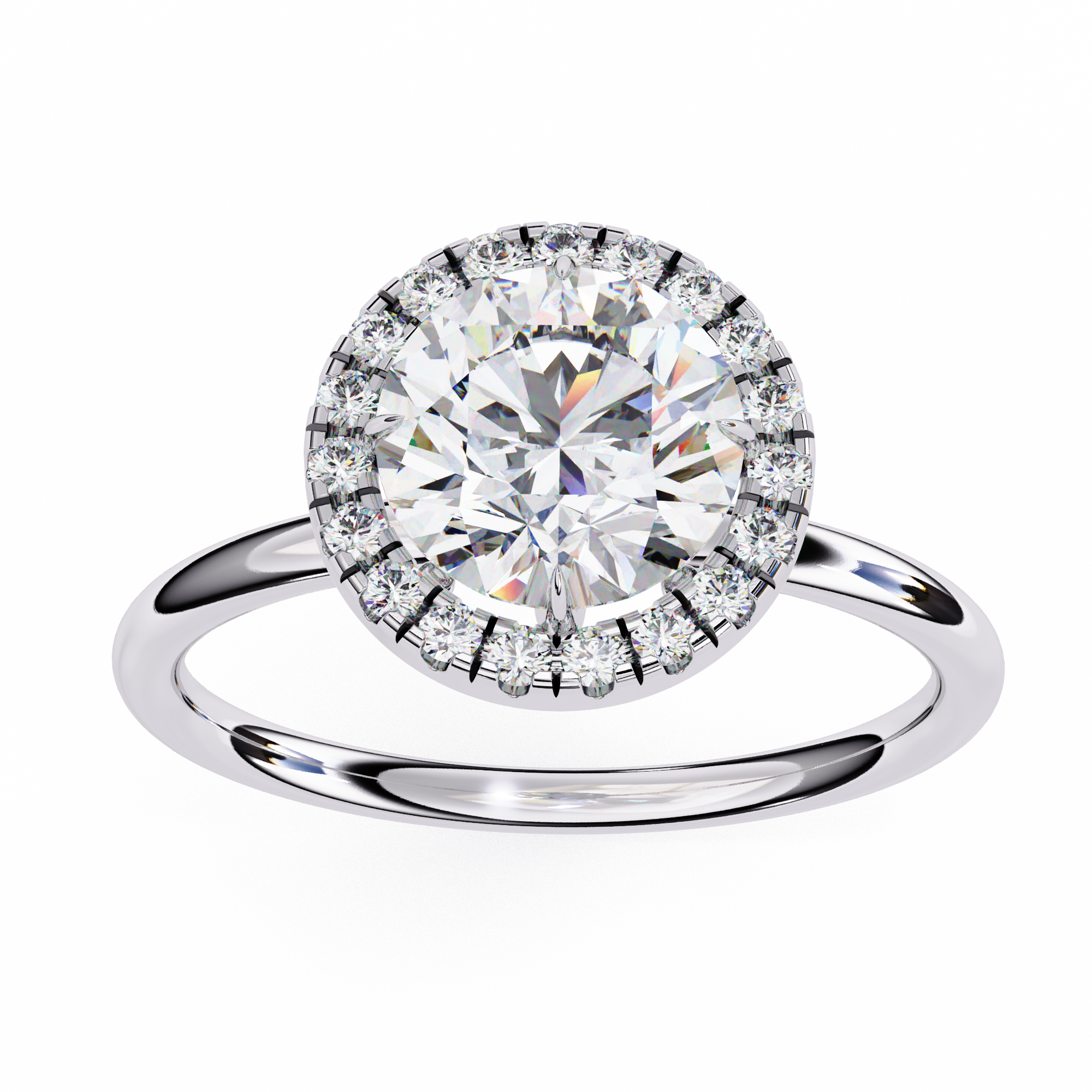 1.68 ct Luminous Round Ring 9k