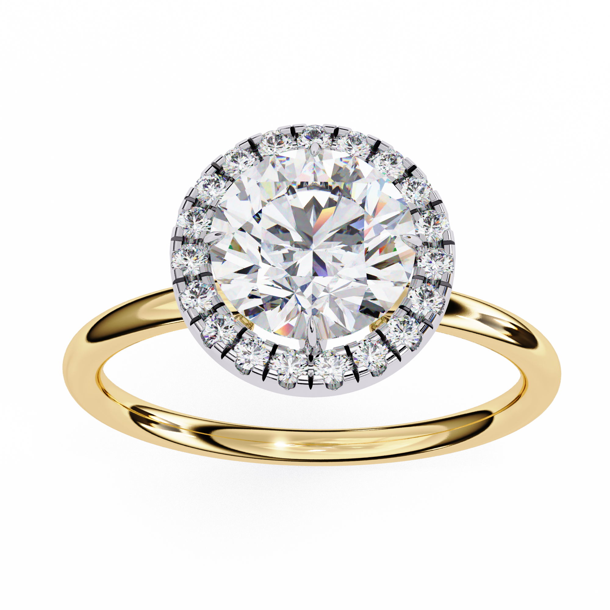 1.68 ct Luminous Round Ring 9k
