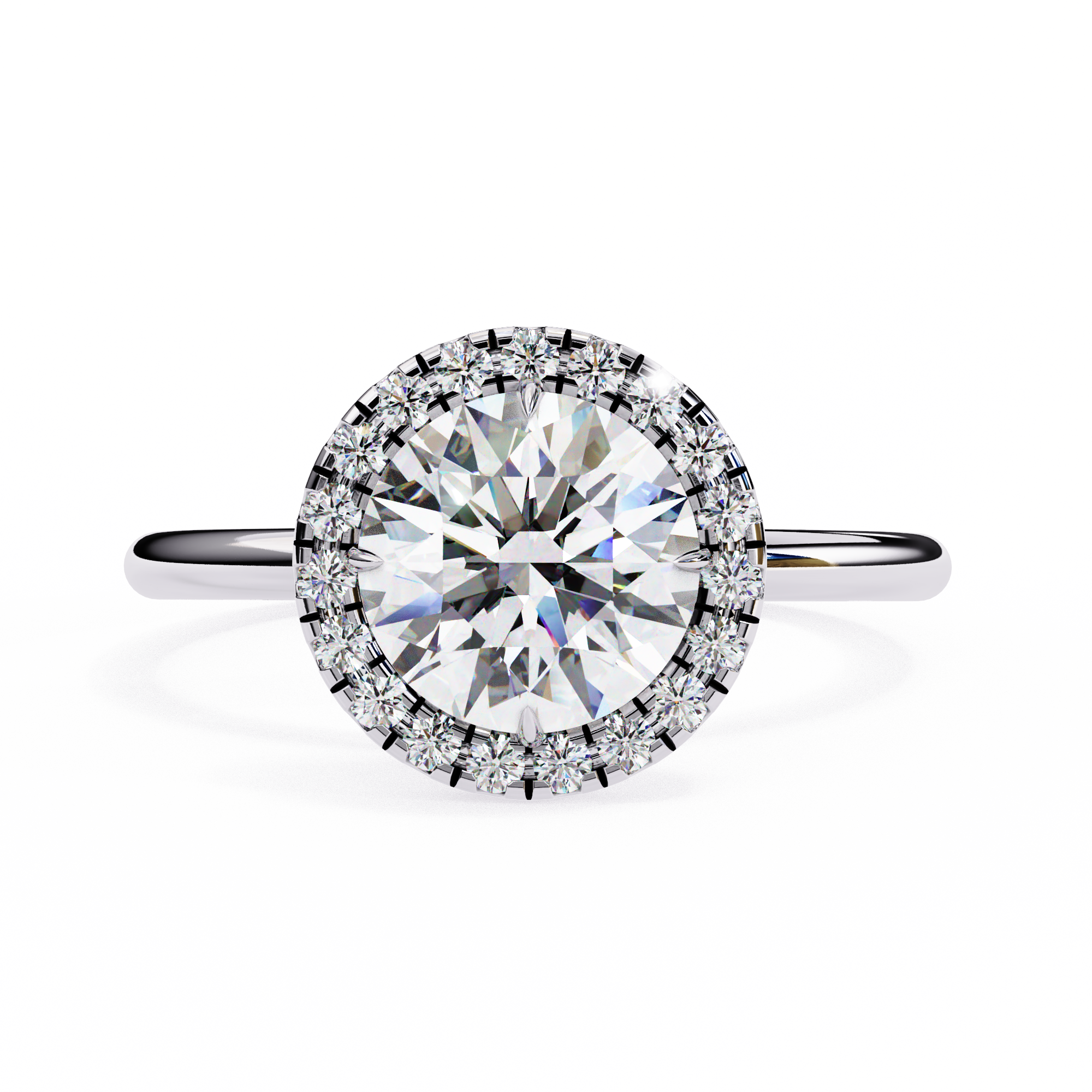 1.68 ct Luminous Round Ring 9k