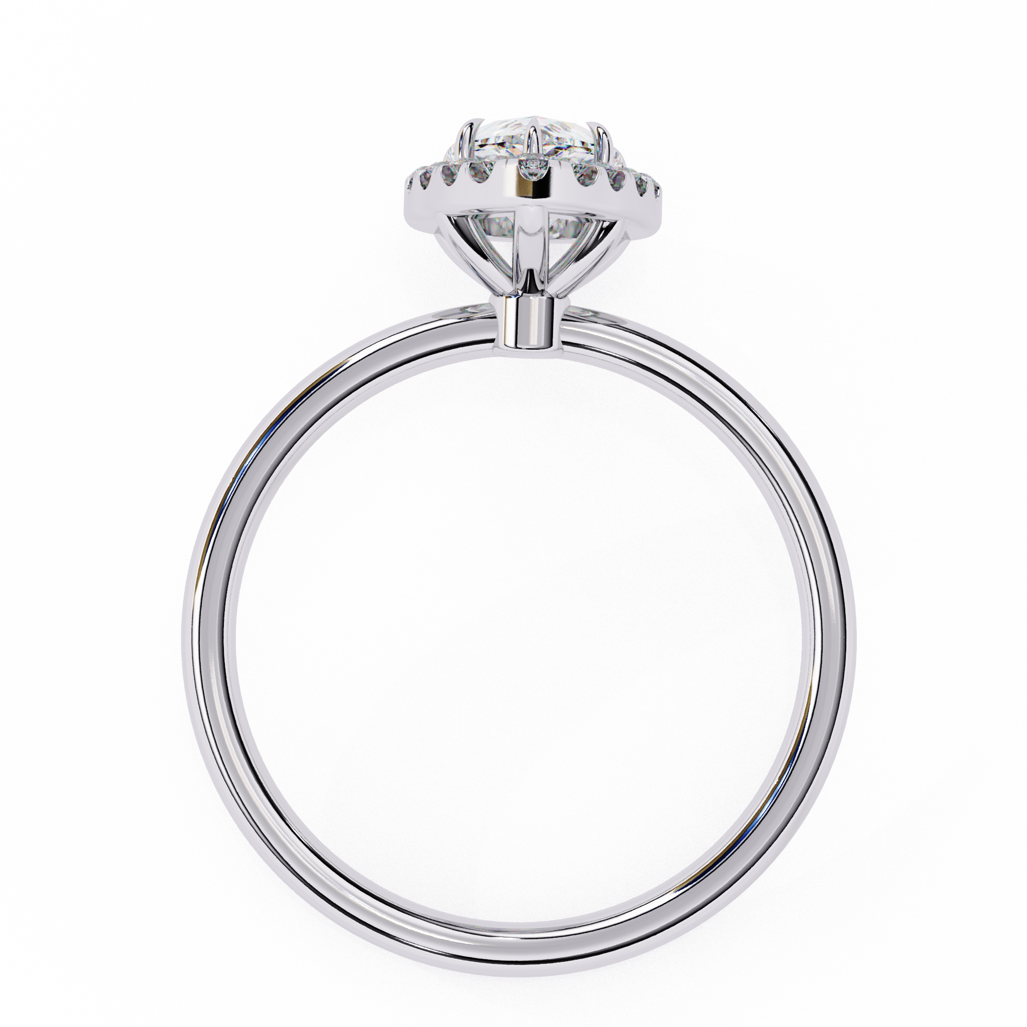 1.35 ct Pear-Round Fusion Ring 9k