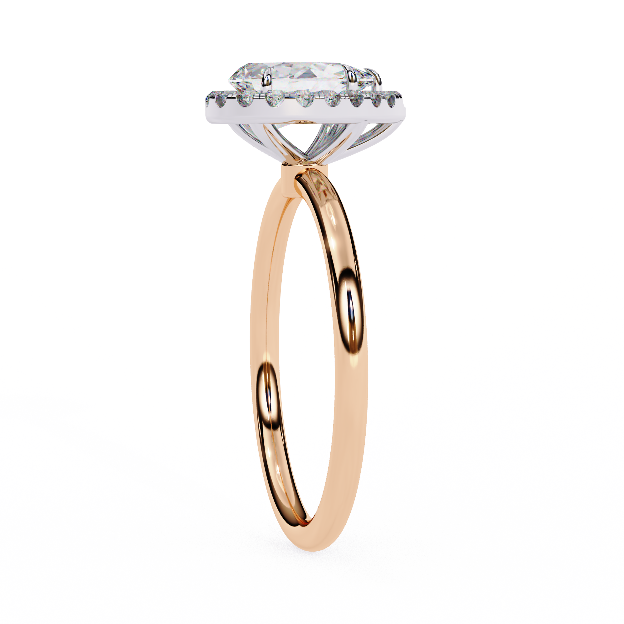 1.35 ct Pear-Round Fusion Ring 9k