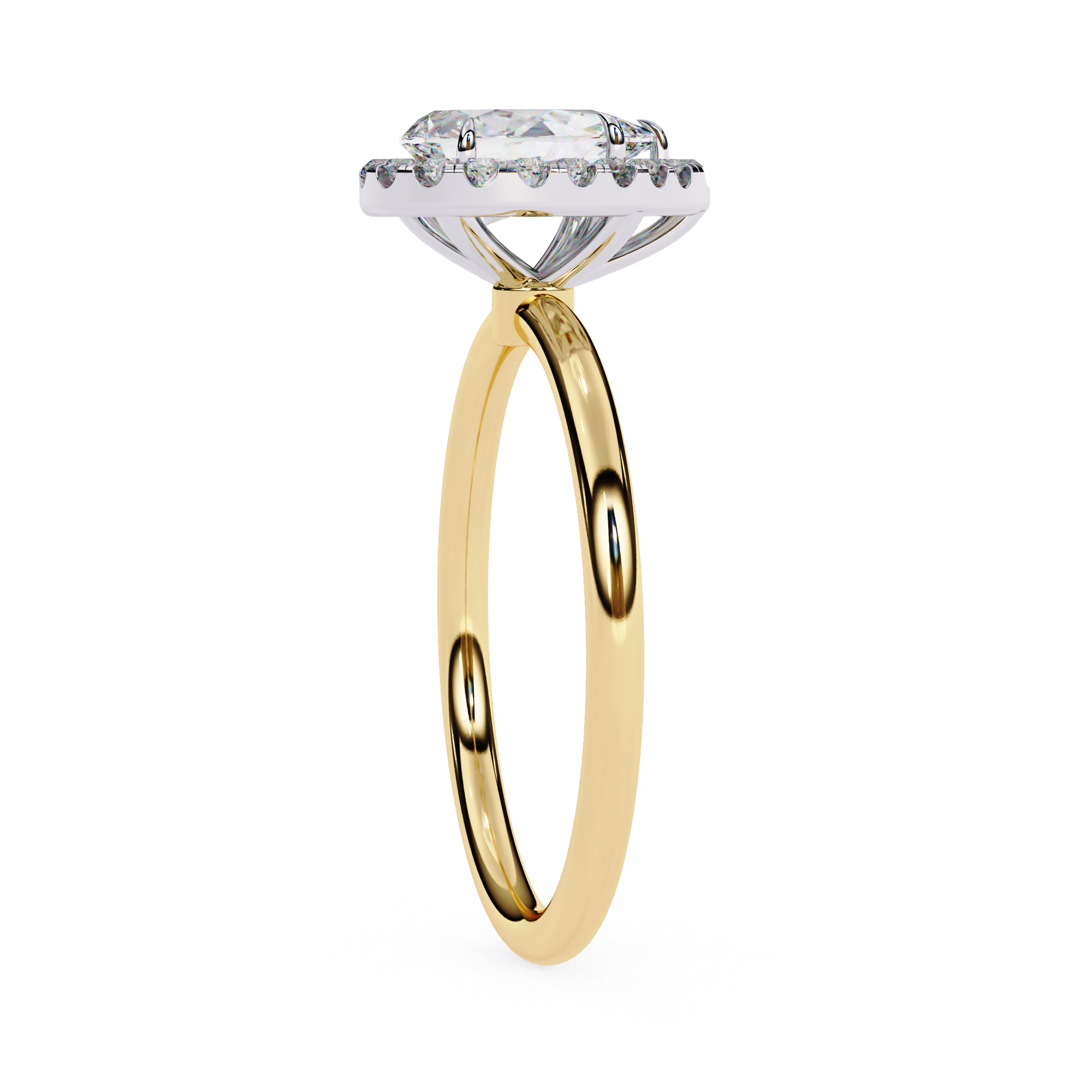 1.35 ct Pear-Round Fusion Ring 9k