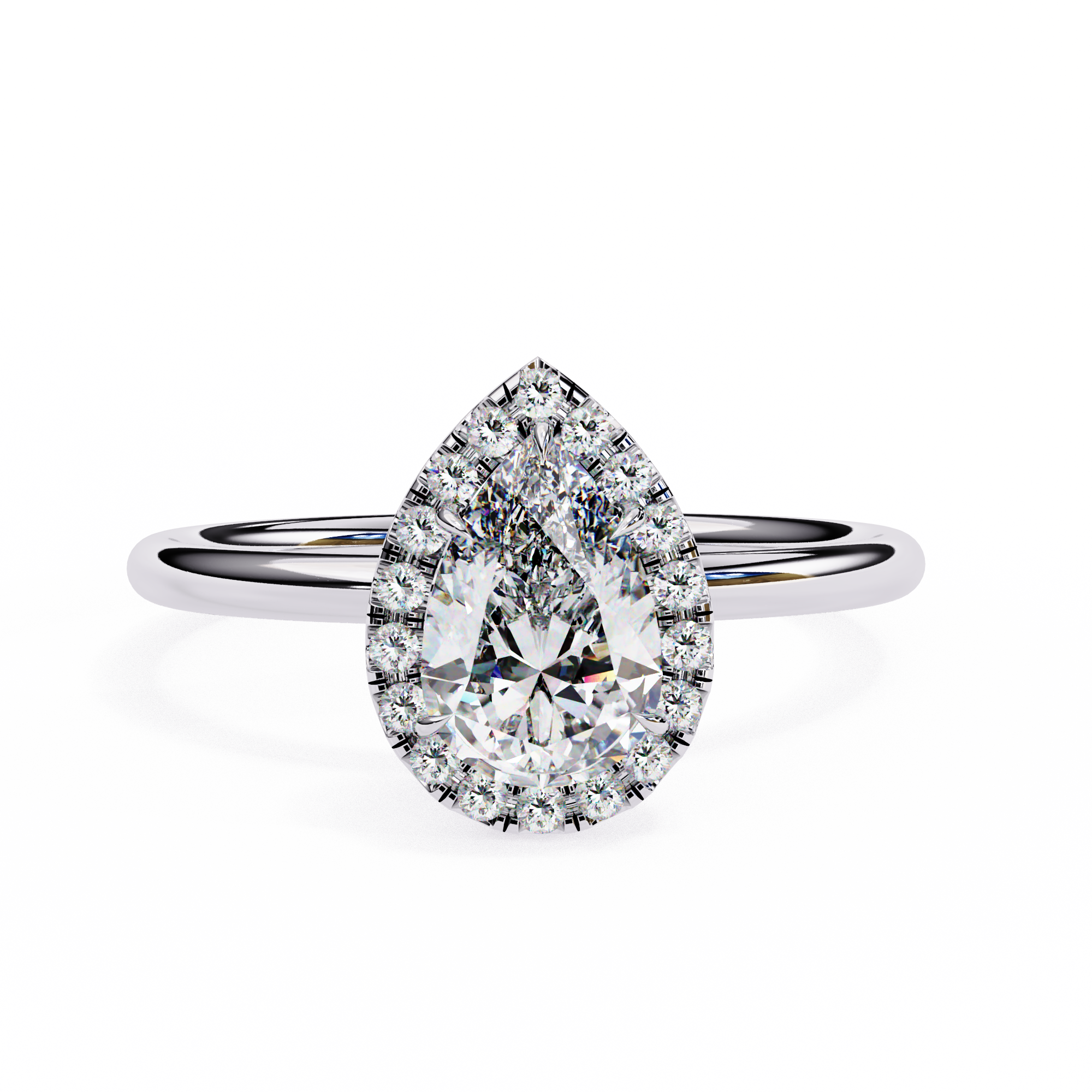 1.35 ct Pear-Round Fusion Ring 9k