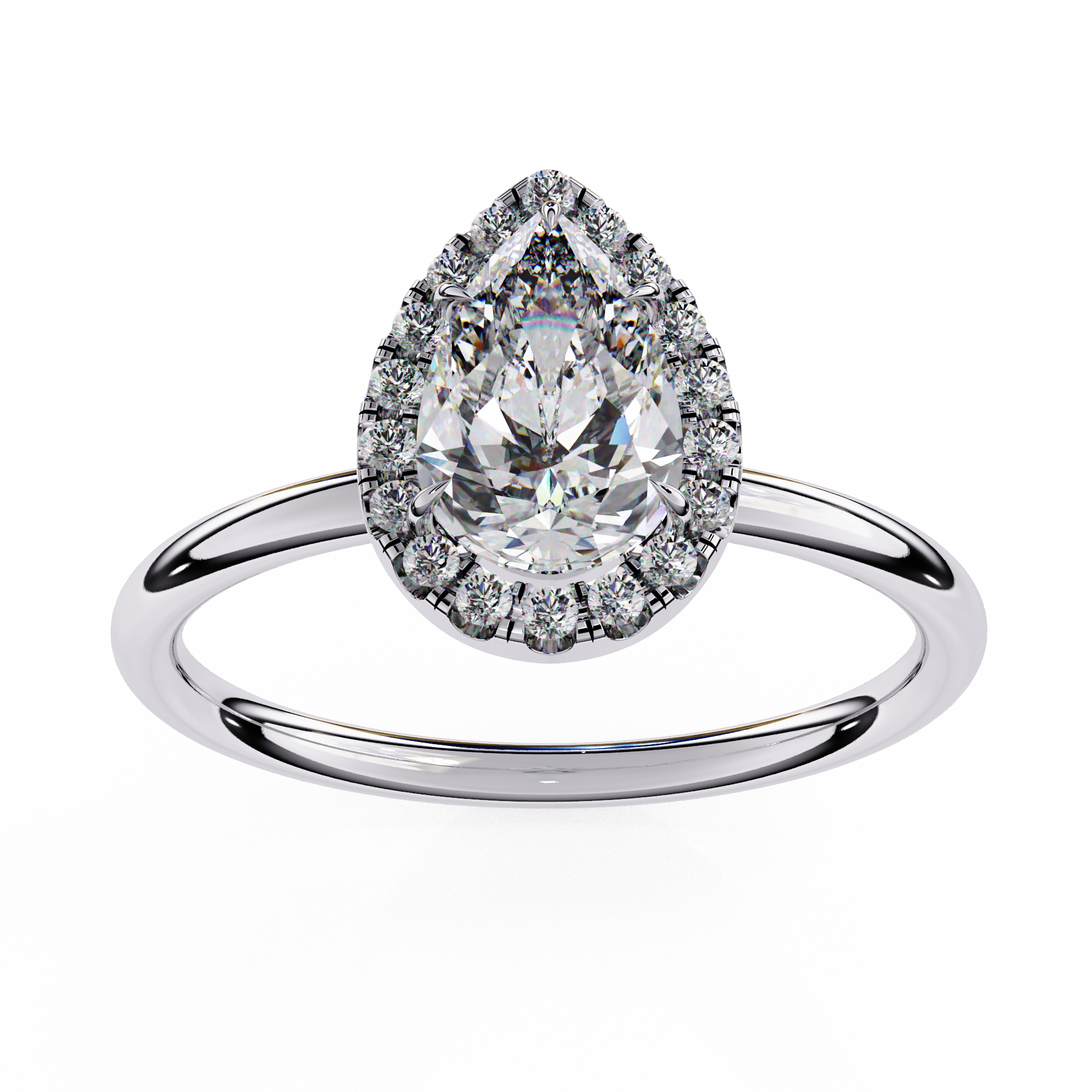 1.35 ct Pear-Round Fusion Ring 9k