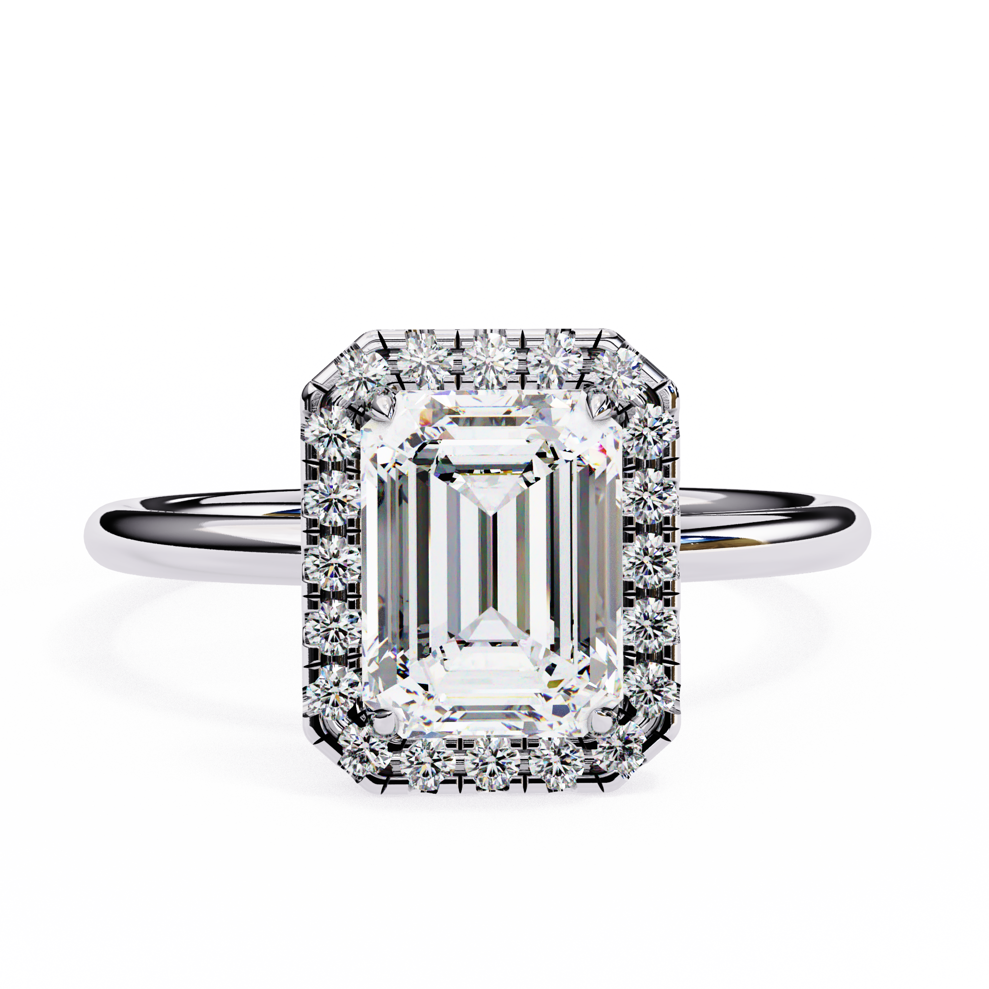 1.83 ct Emerald-Round Duo Ring 9k