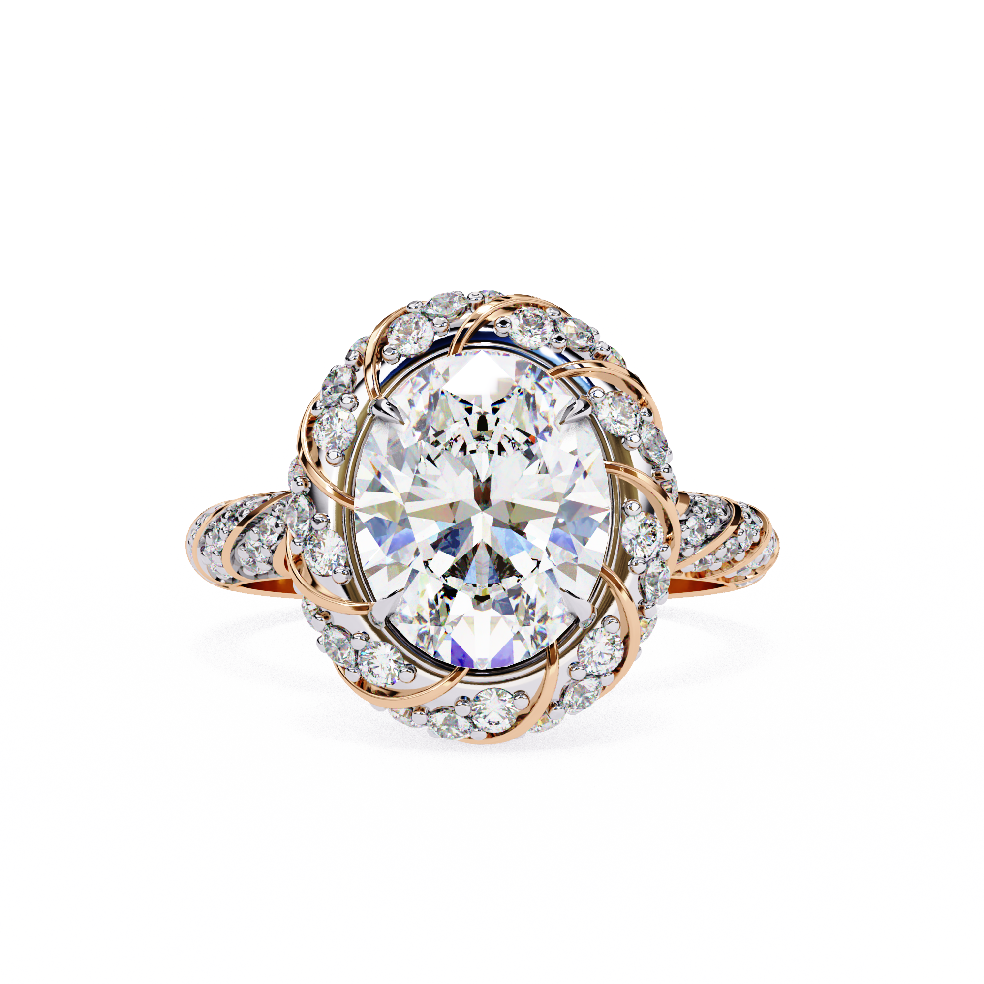 3.21 ct Oval Brilliance Ring 9k