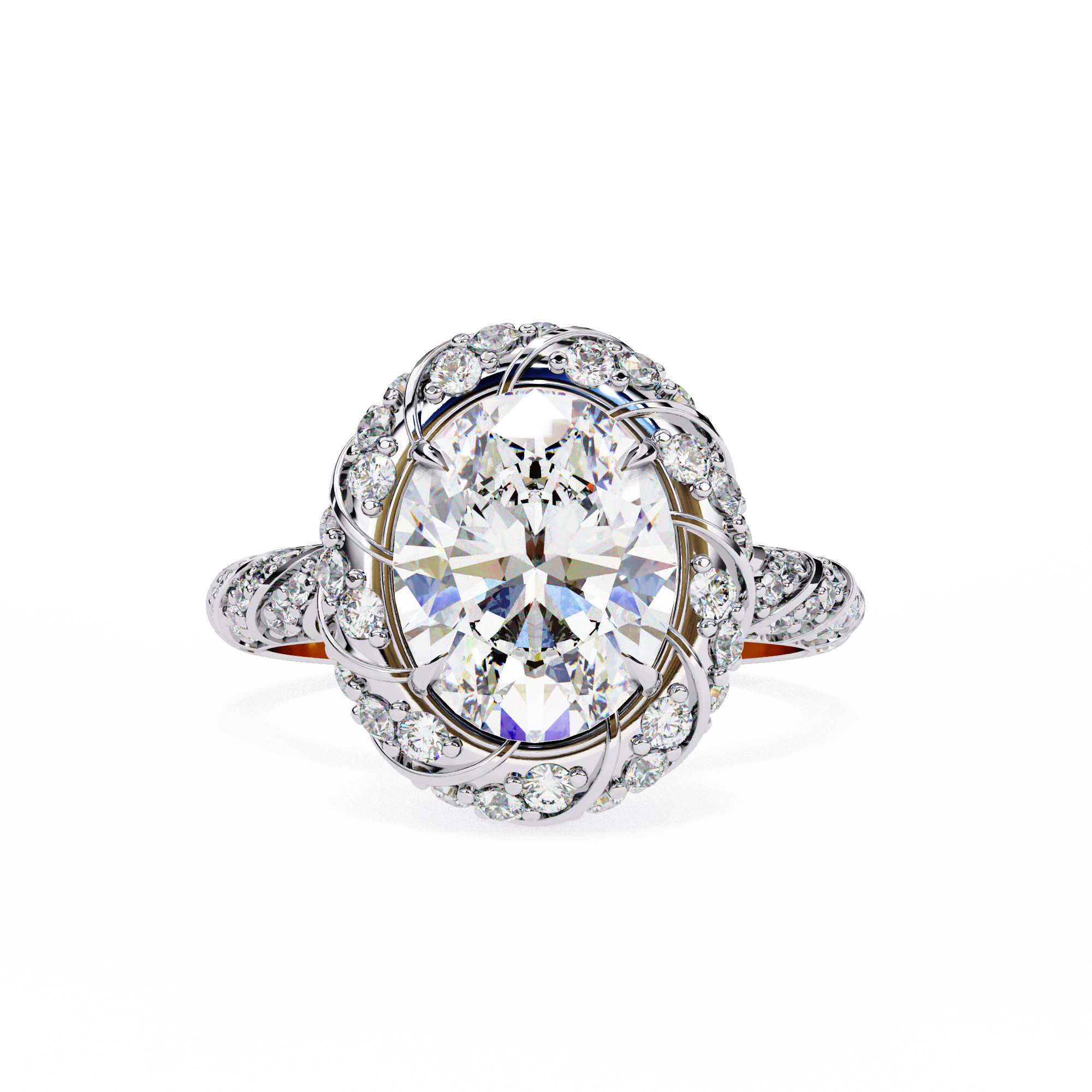 3.21 ct Oval Brilliance Ring 9k