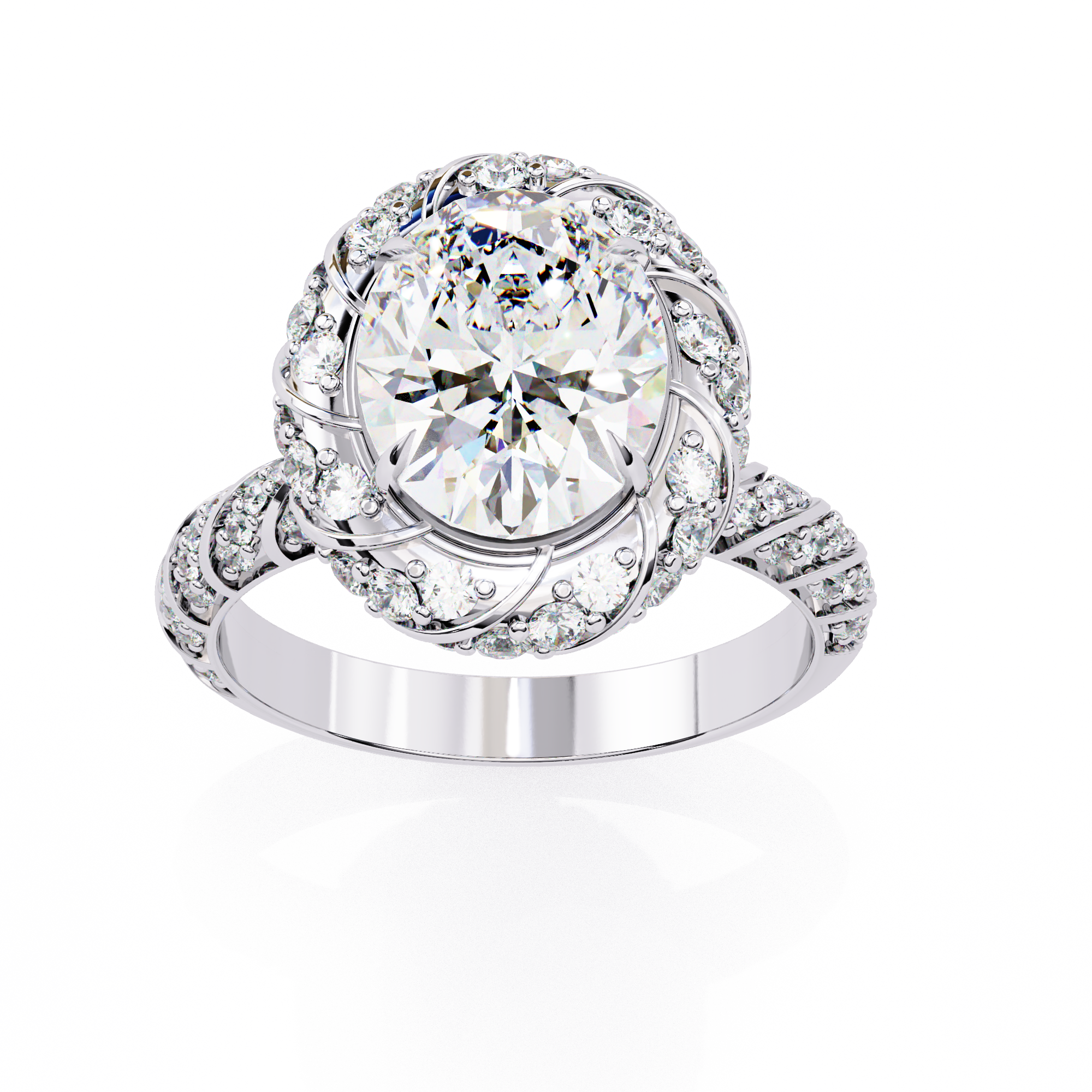 3.21 ct Oval Brilliance Ring 9k
