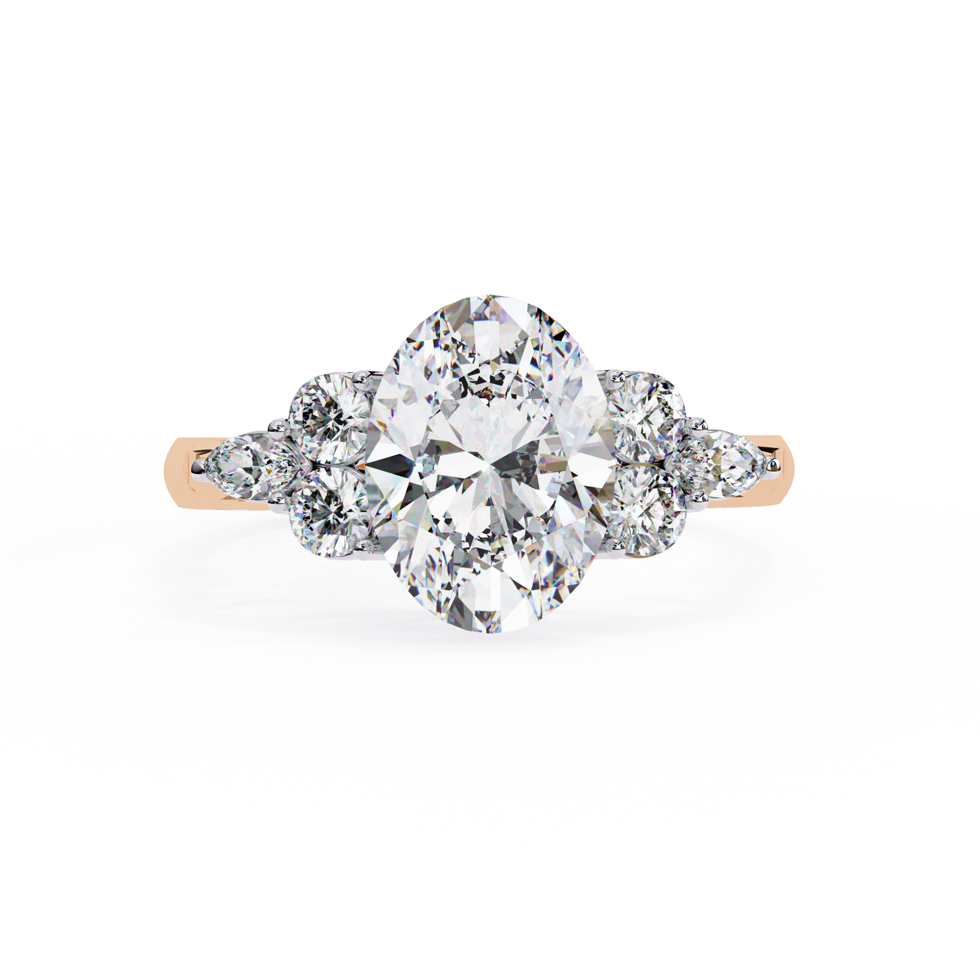 2.50 ct Marquise Oval Splendor Ring 9k