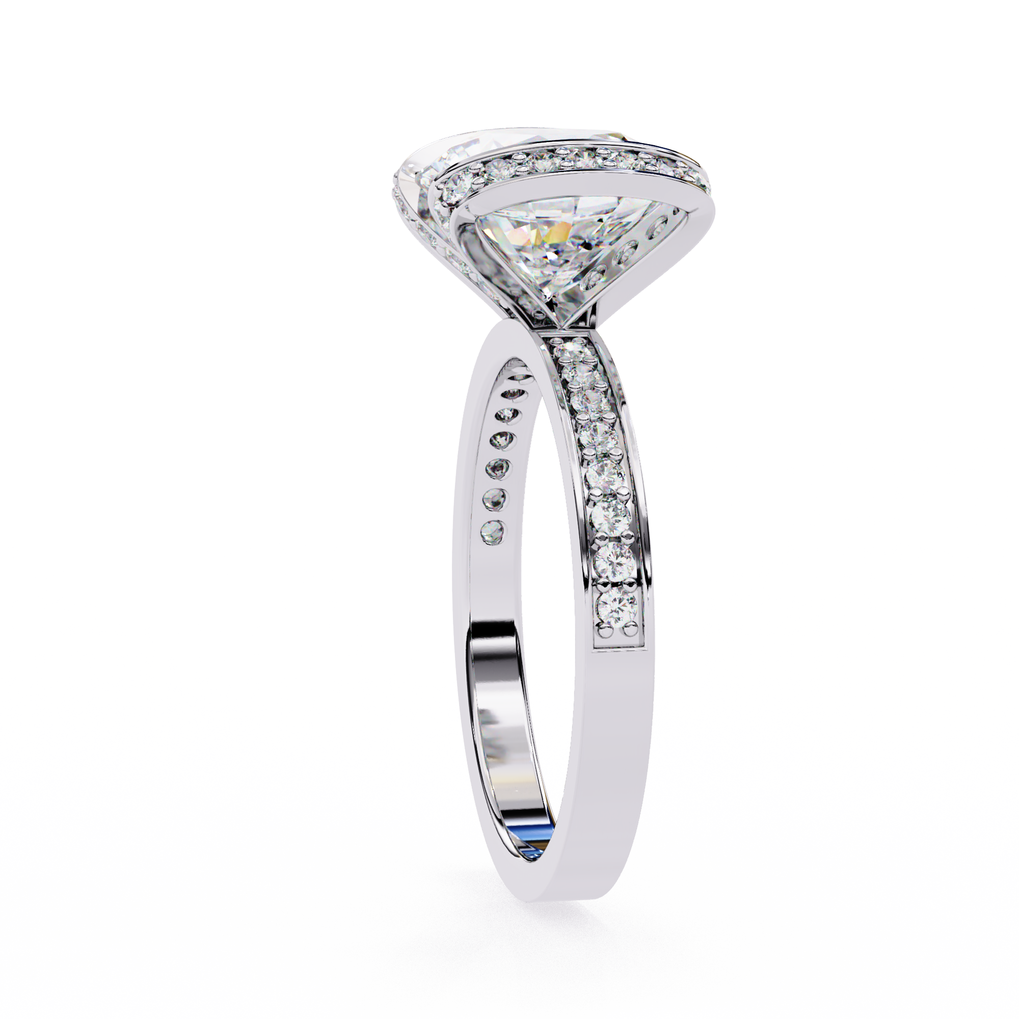3.30 ct Magnificent Round Ring 9k