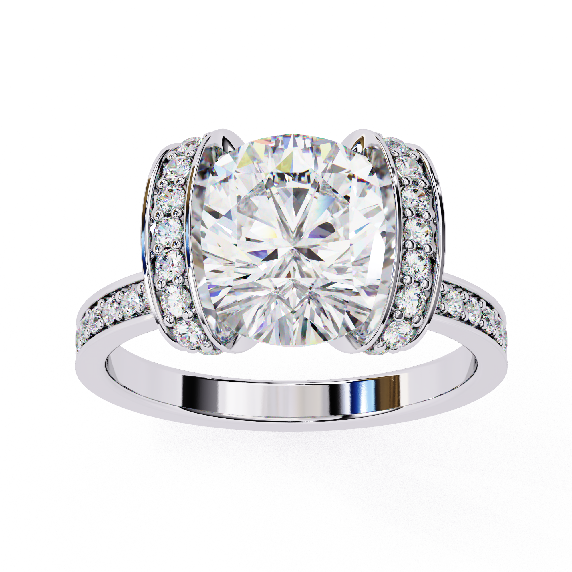 3.30 ct Magnificent Round Ring 9k