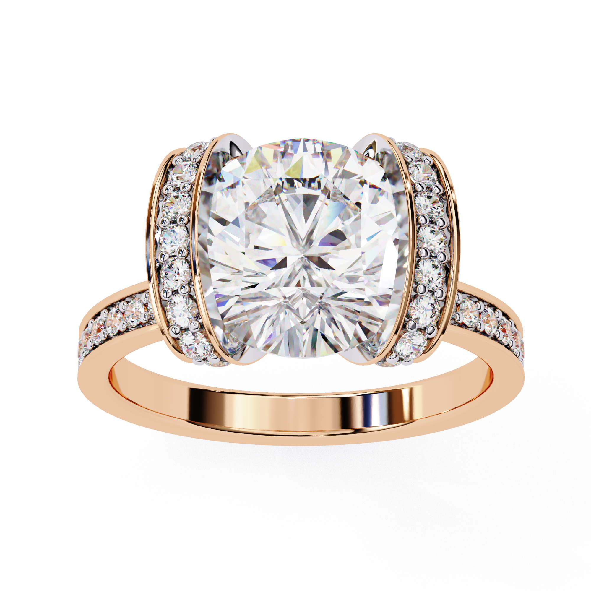 3.30 ct Magnificent Round Ring 9k