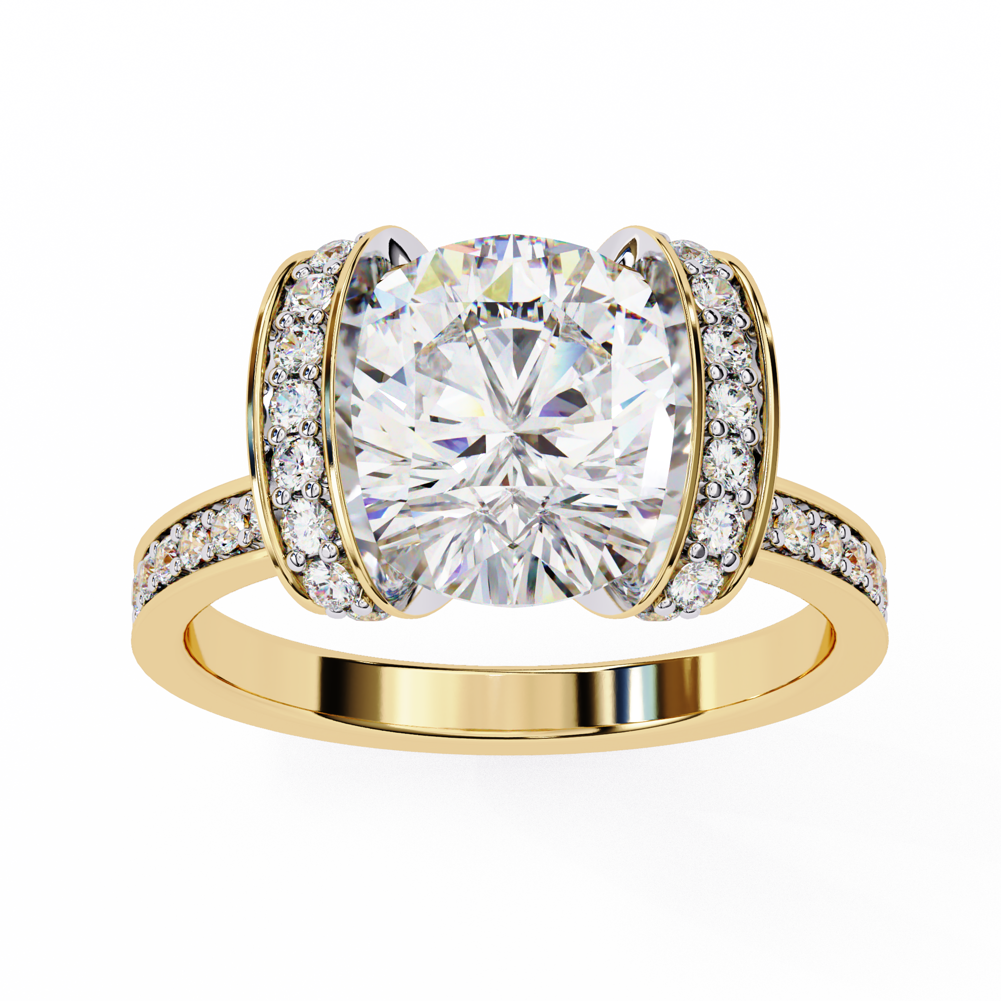 3.30 ct Magnificent Round Ring 9k