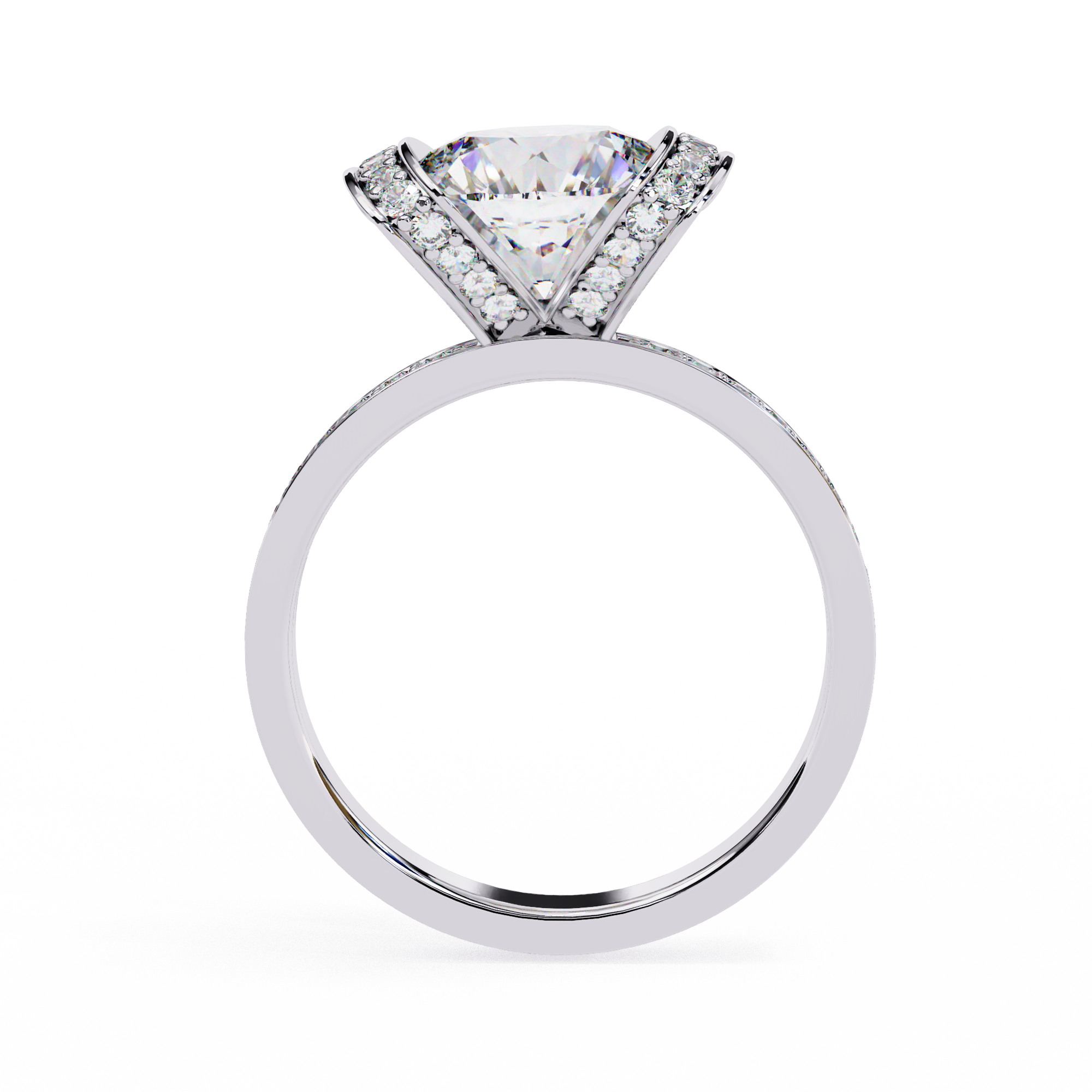 3.30 ct Magnificent Round Ring 9k