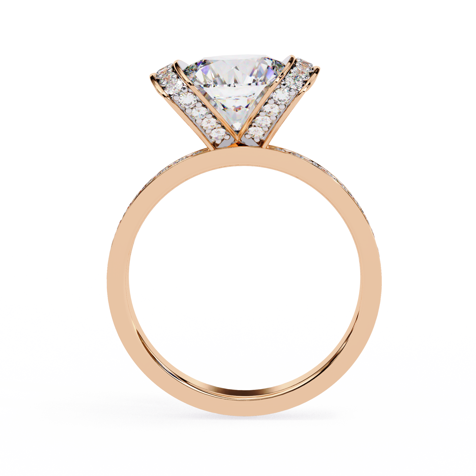 3.30 ct Magnificent Round Ring 9k