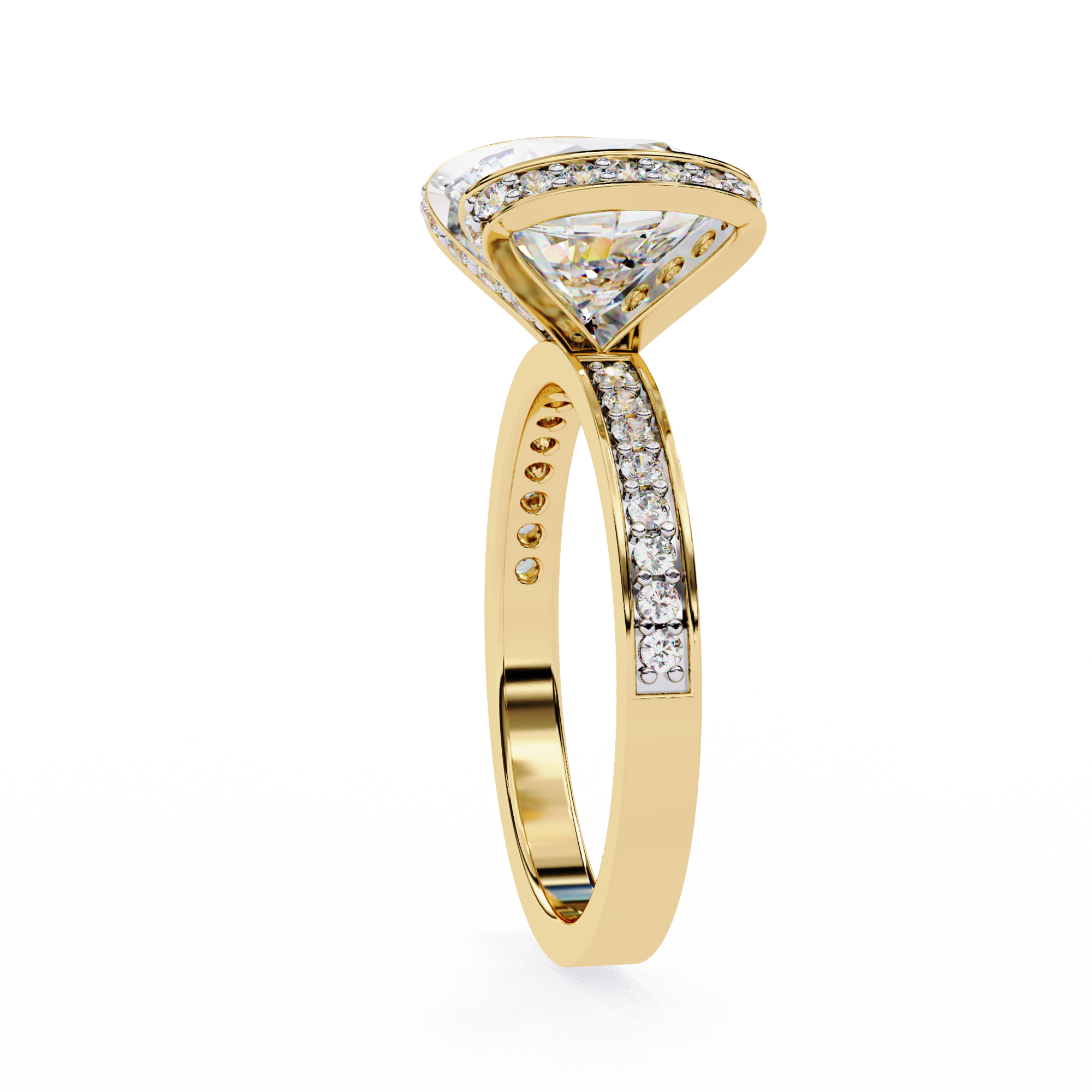 3.30 ct Magnificent Round Ring 9k