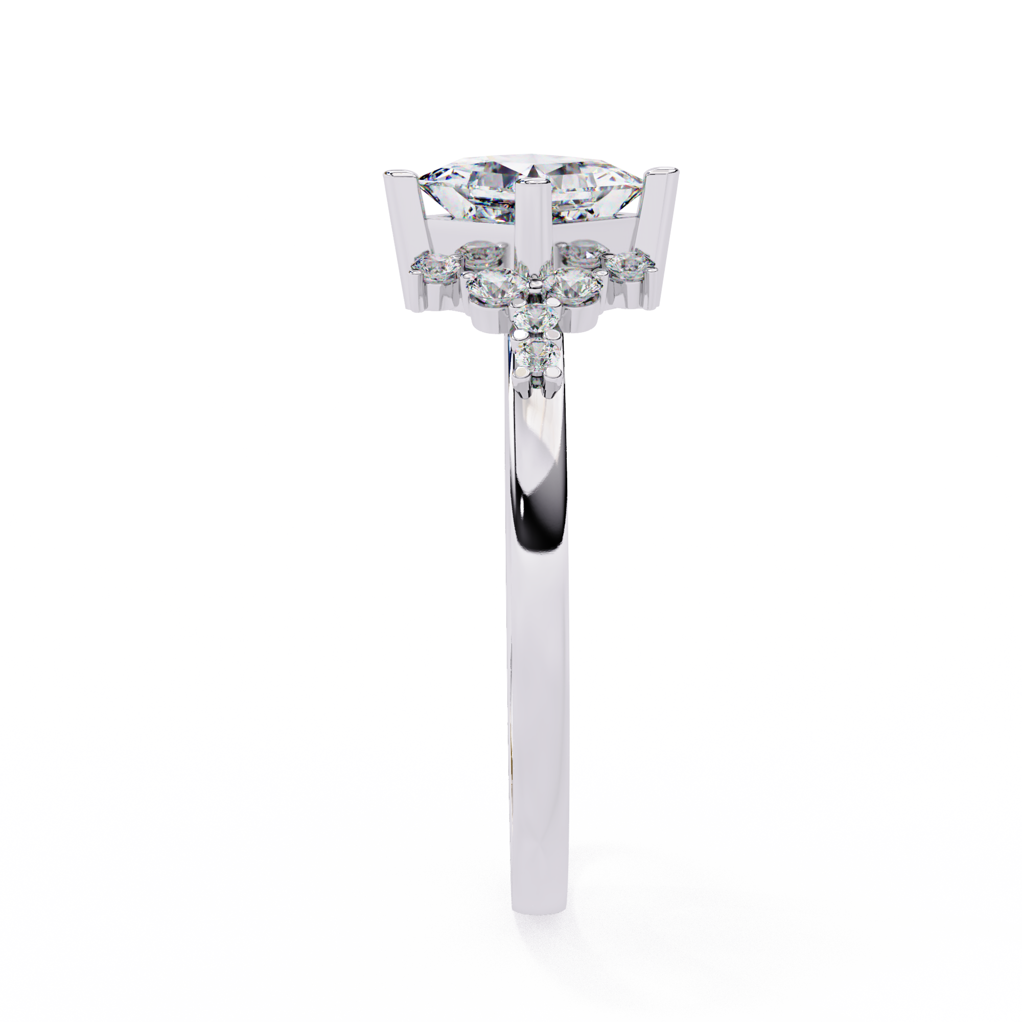 1.01 ct Lustrous Crown Ring 9k