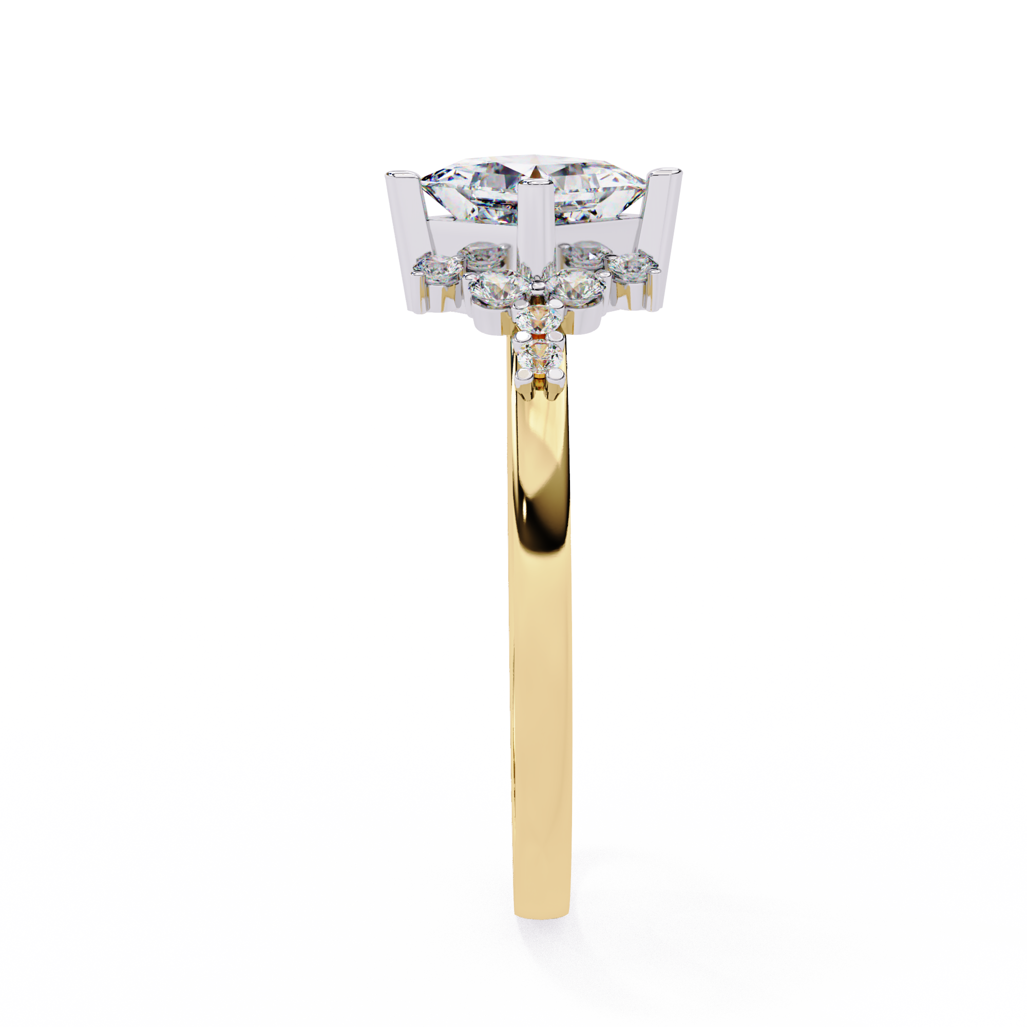 1.01 ct Lustrous Crown Ring 9k