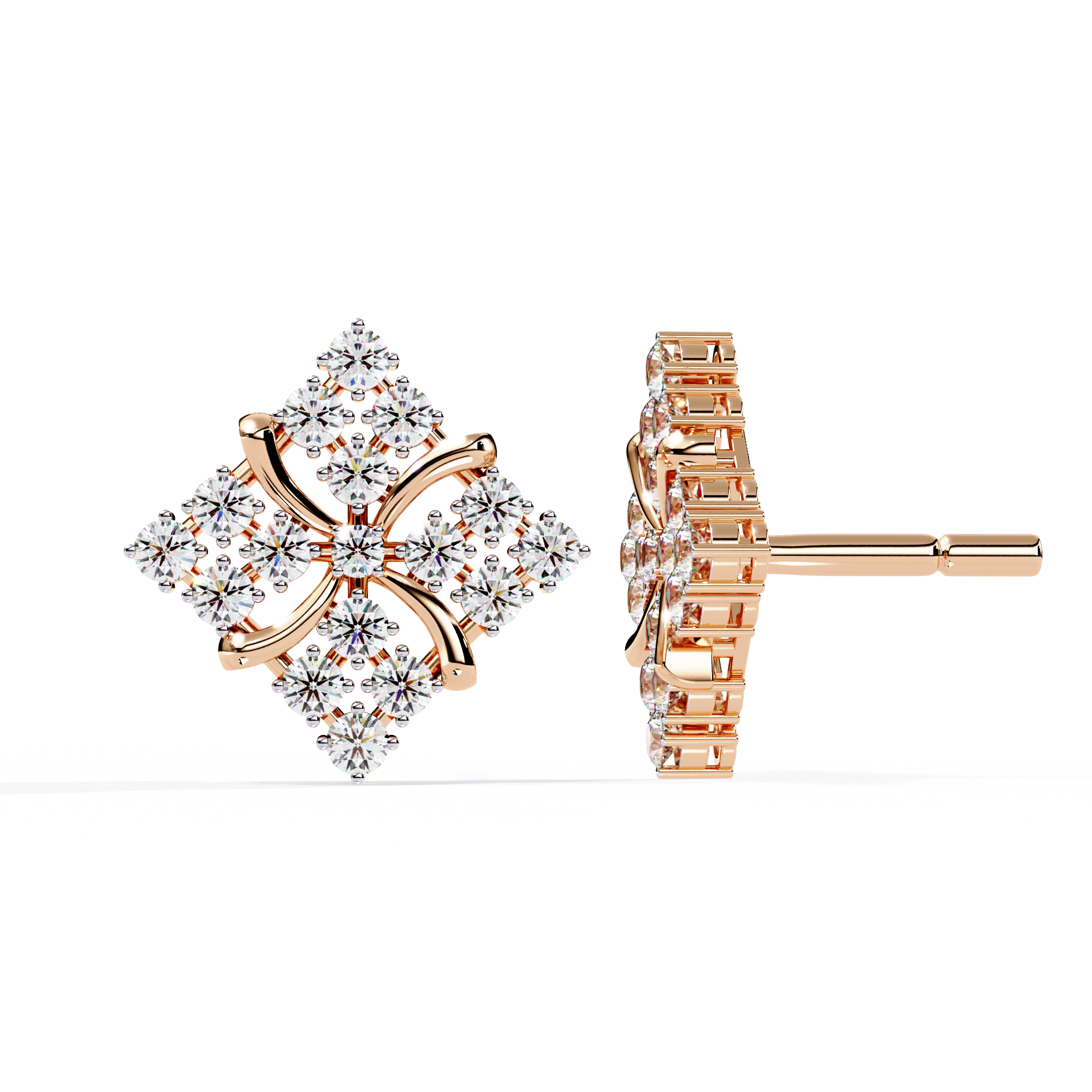 0.78 CT RADIANT BLOOM EARRING 18K