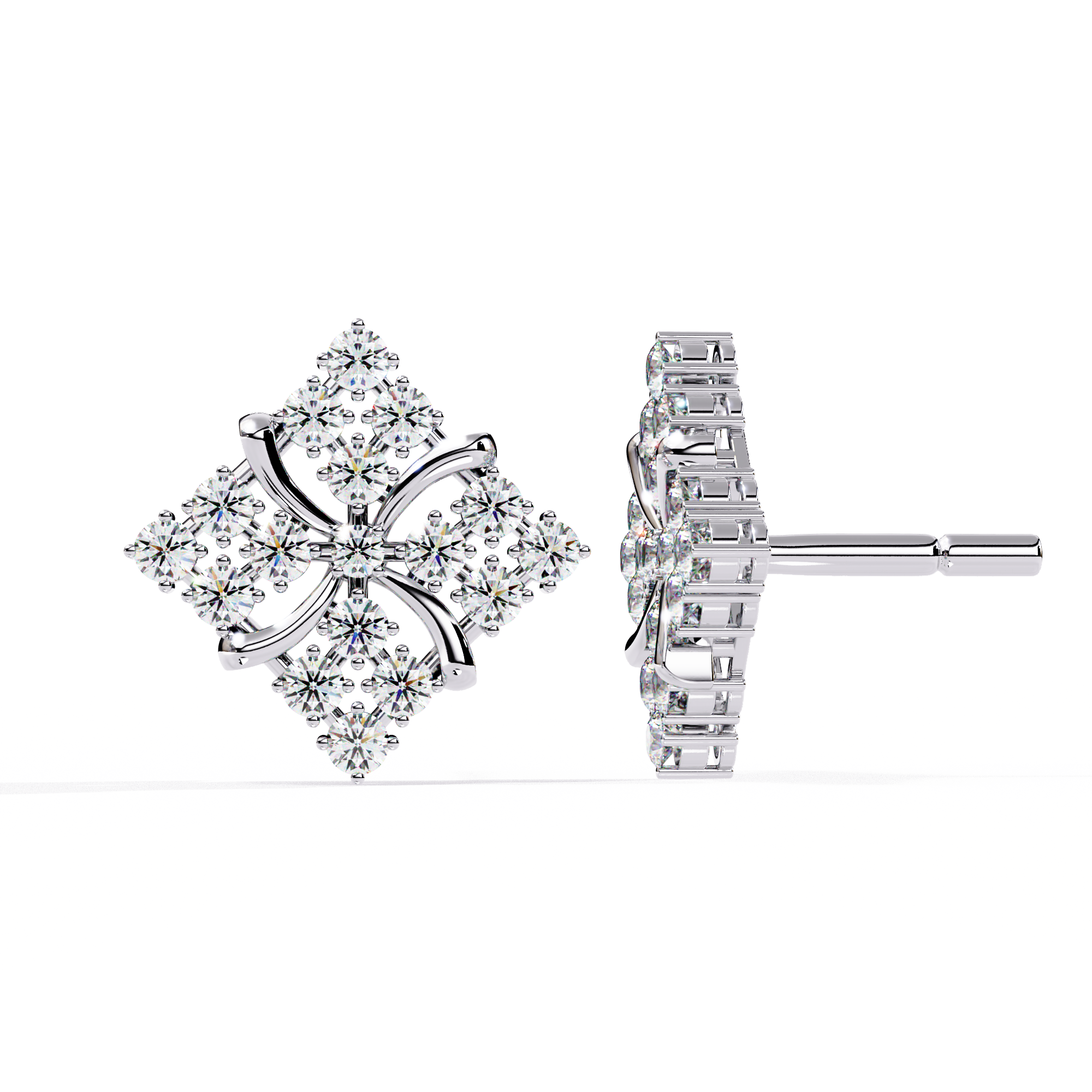 0.78 CT RADIANT BLOOM EARRING 18K