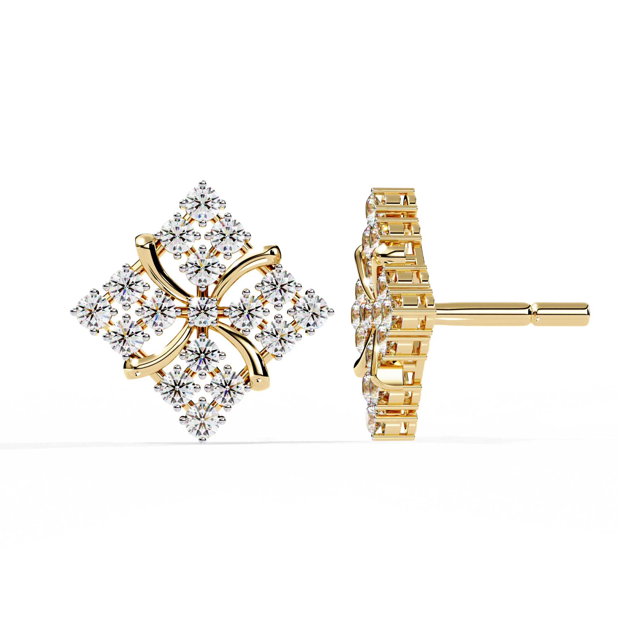 0.78 CT RADIANT BLOOM EARRING 18K